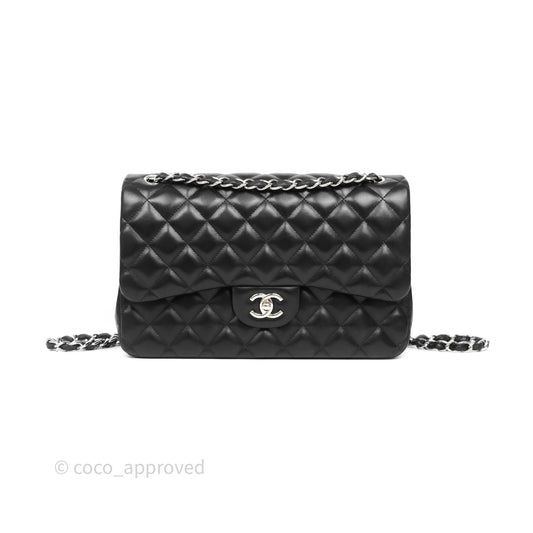 Chanel Jumbo Double Flap Black Lambskin Silver Hardware⁣⁣