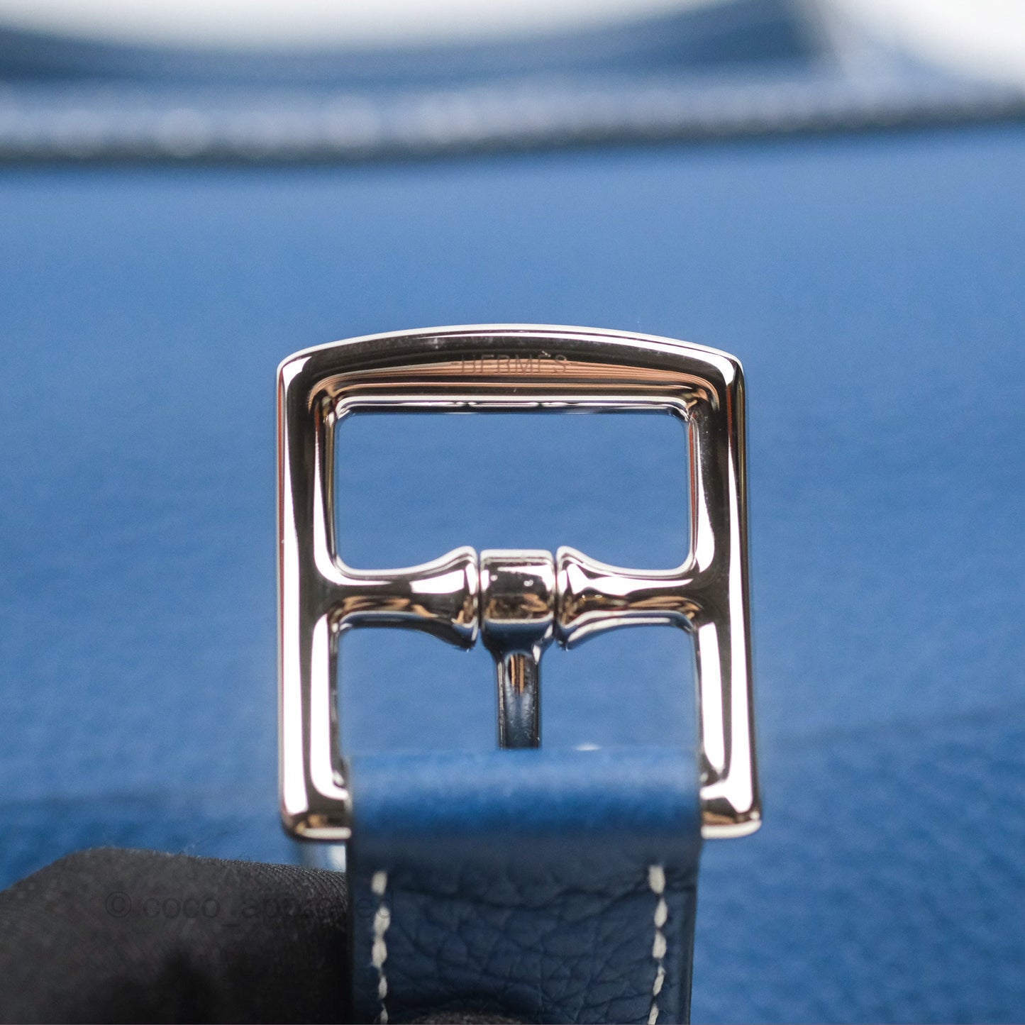 Hermès Halzan 31 Deep Blue S4 Clemence Palladium Hardware