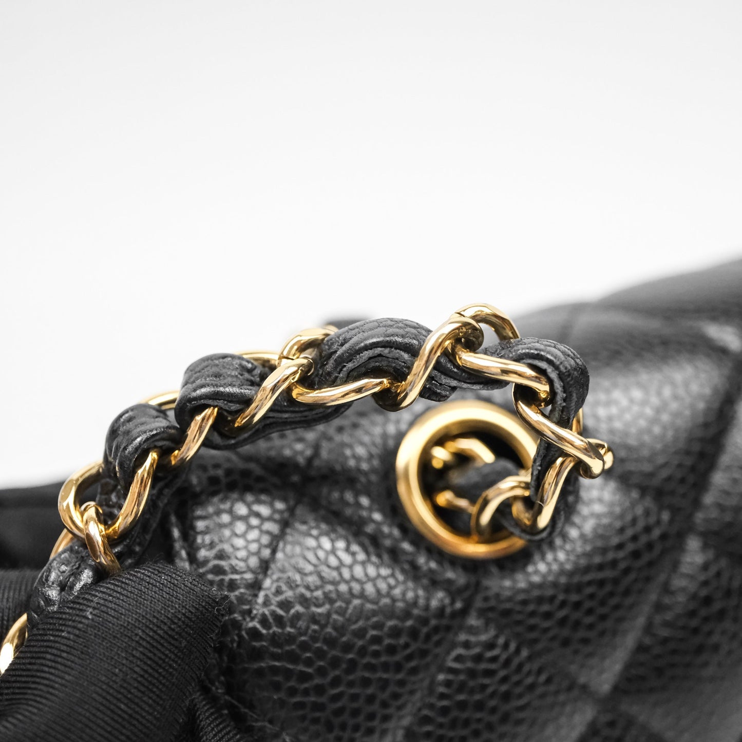 Chanel Classic M/L Medium Flap Quilted Black Caviar Gold Hardware