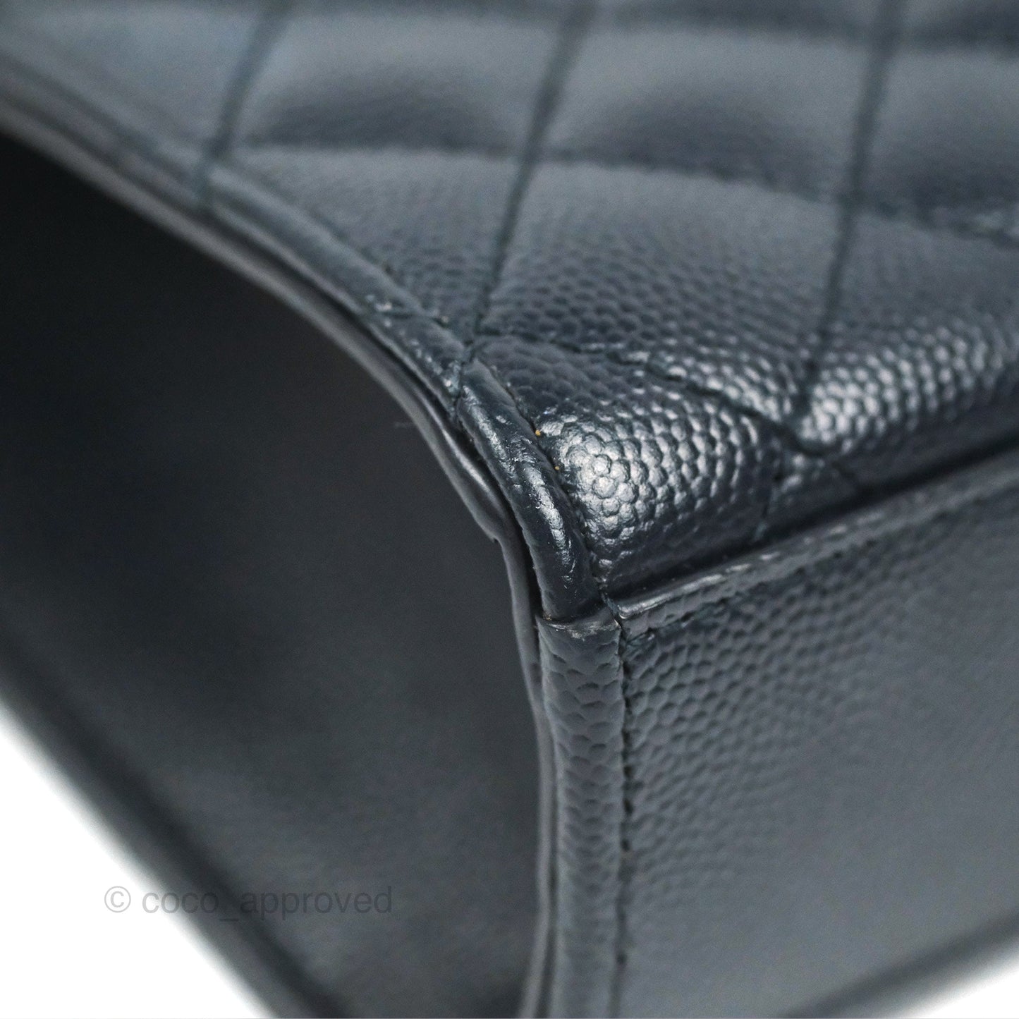 Saint Laurent Medium Envelope Navy Caviar Silver Hardware