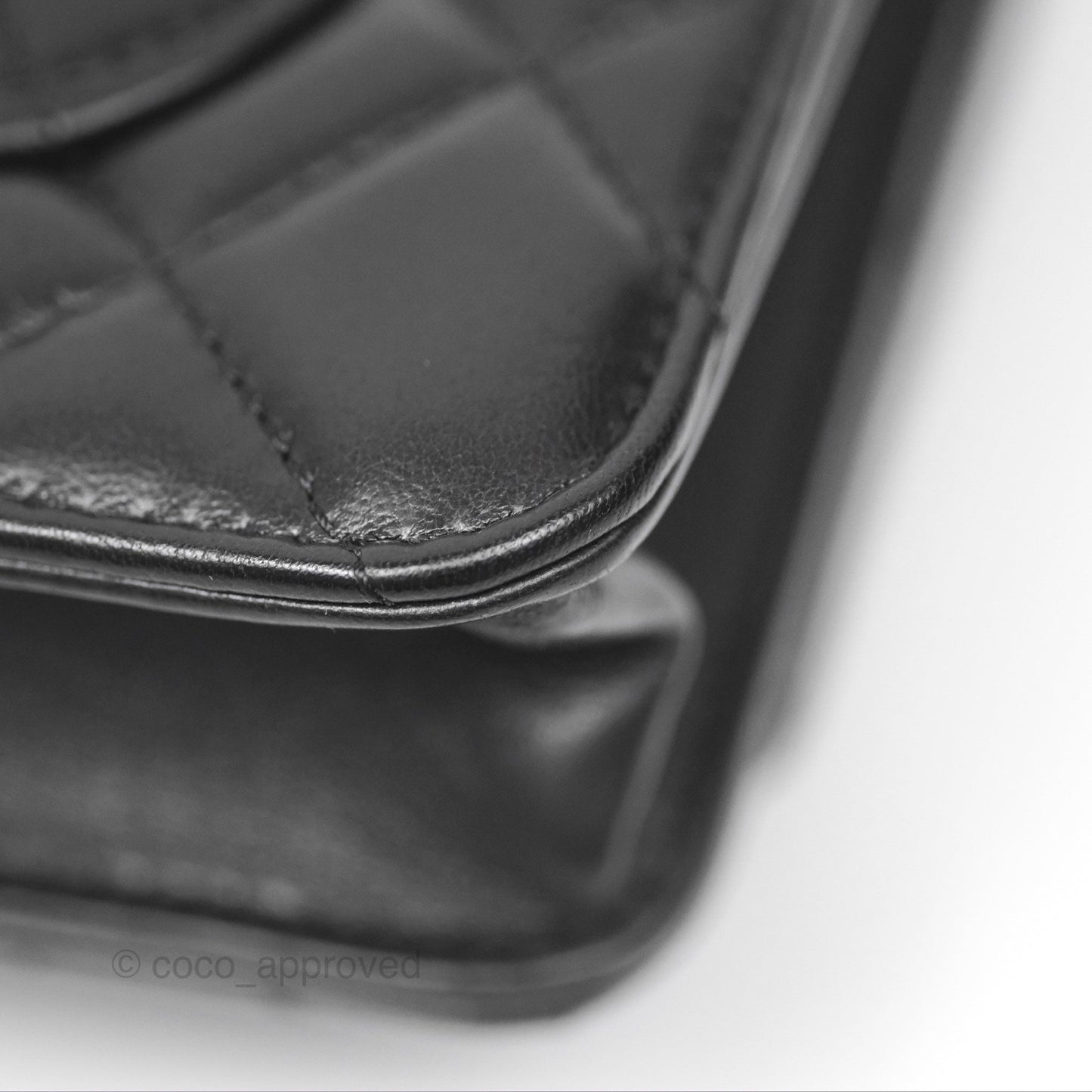 Chanel All Slide Wallet on Chain WOC Adjustable Chain Quilted Black Lambskin 22K