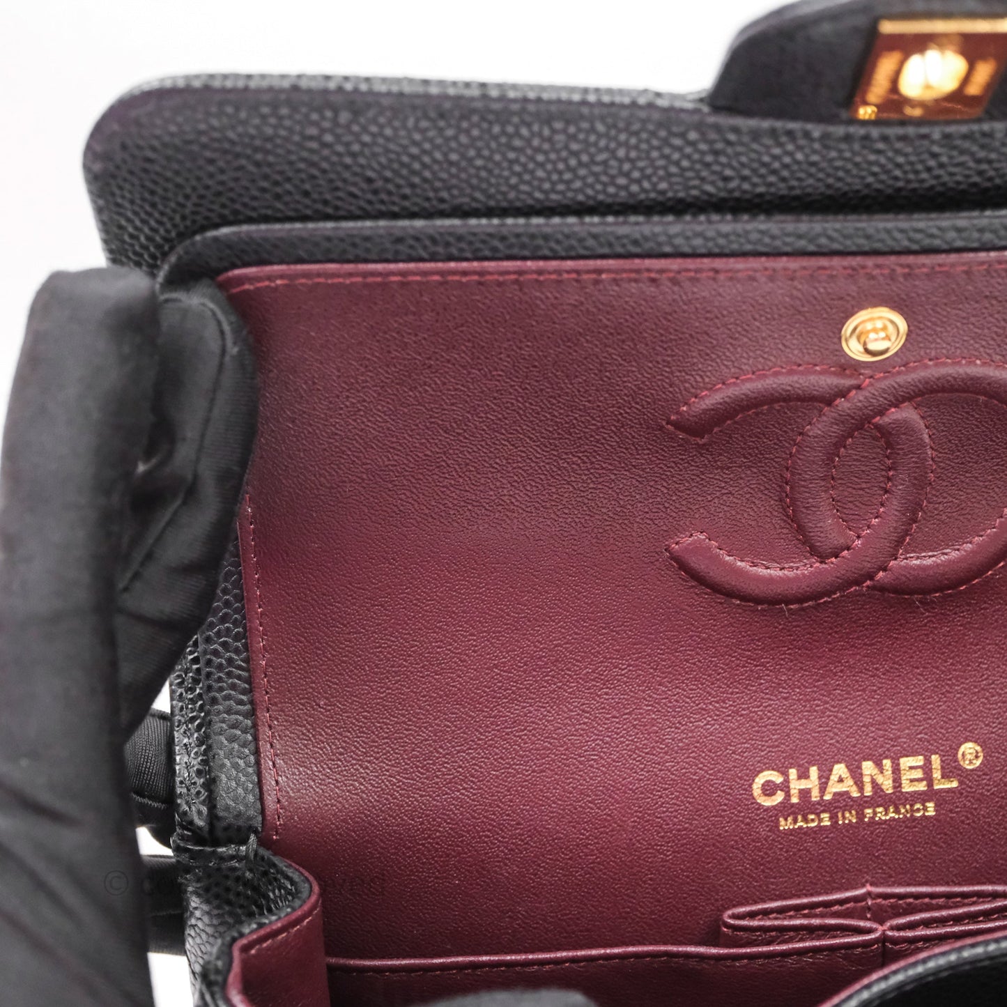 Chanel Small S/M Classic Flap Quilted Black Caviar Gold Hardware