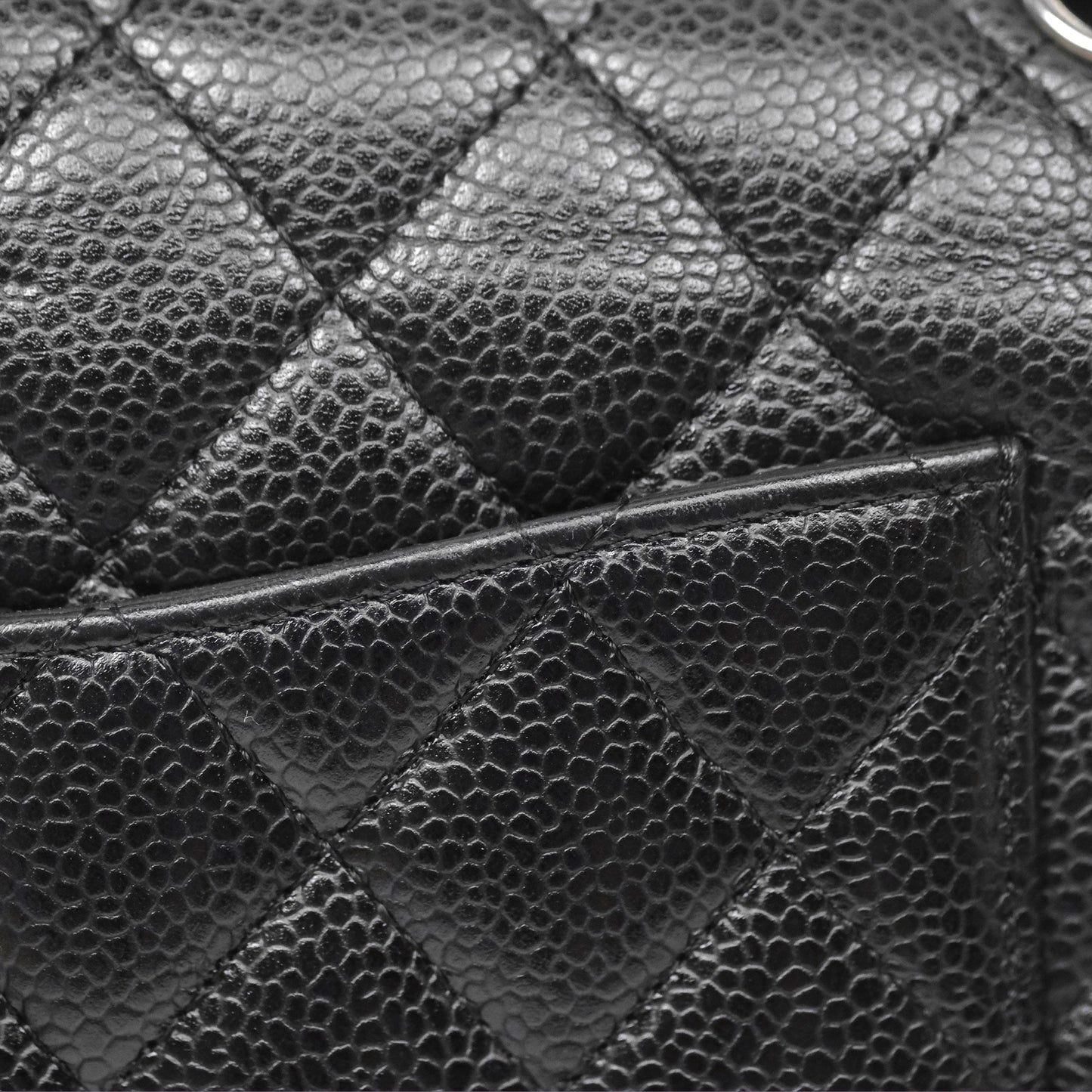 Chanel Classic M/L Medium Flap Quilted Black Caviar Silver Hardware