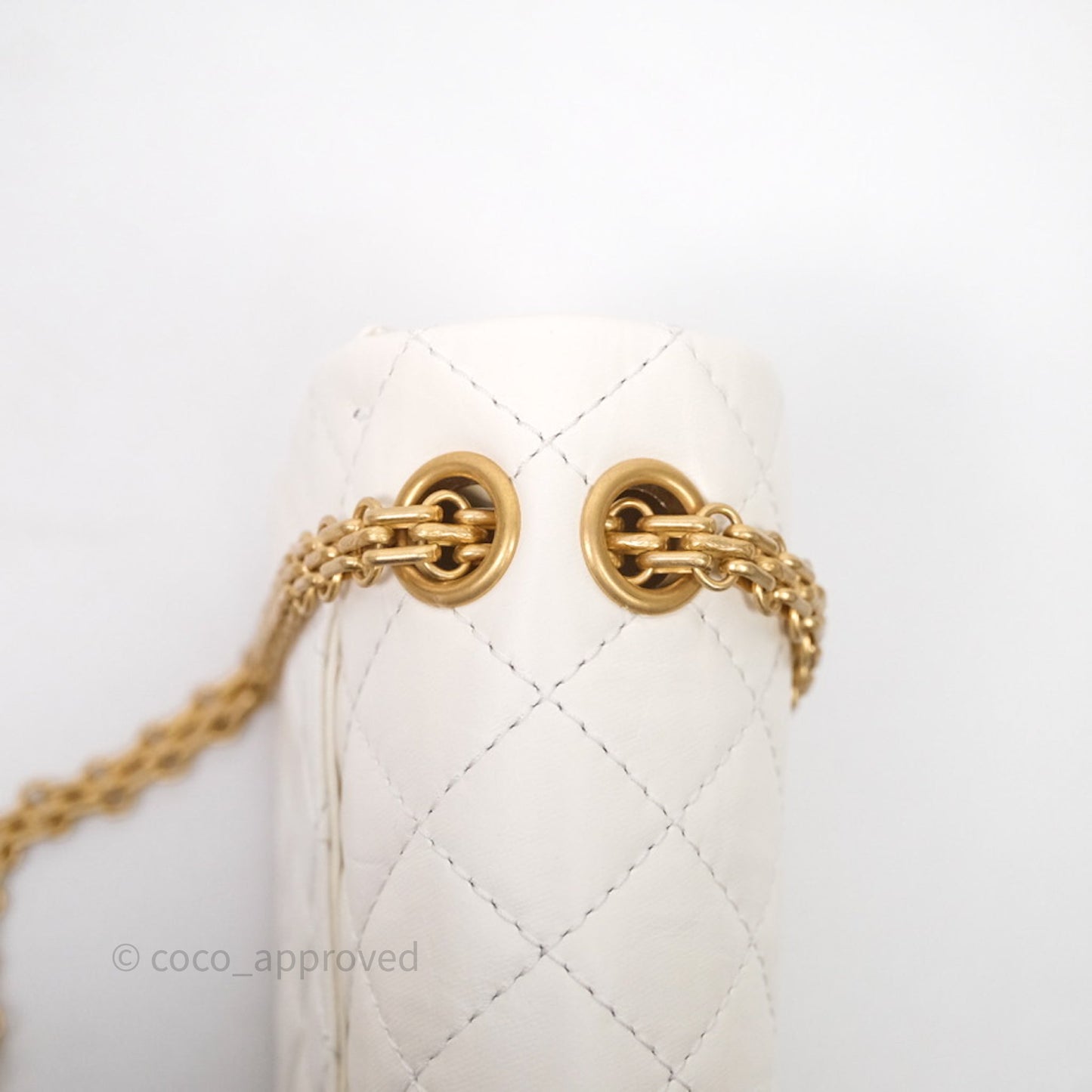 Chanel Mini Reissue 224 White Calfskin Aged Gold Hardware