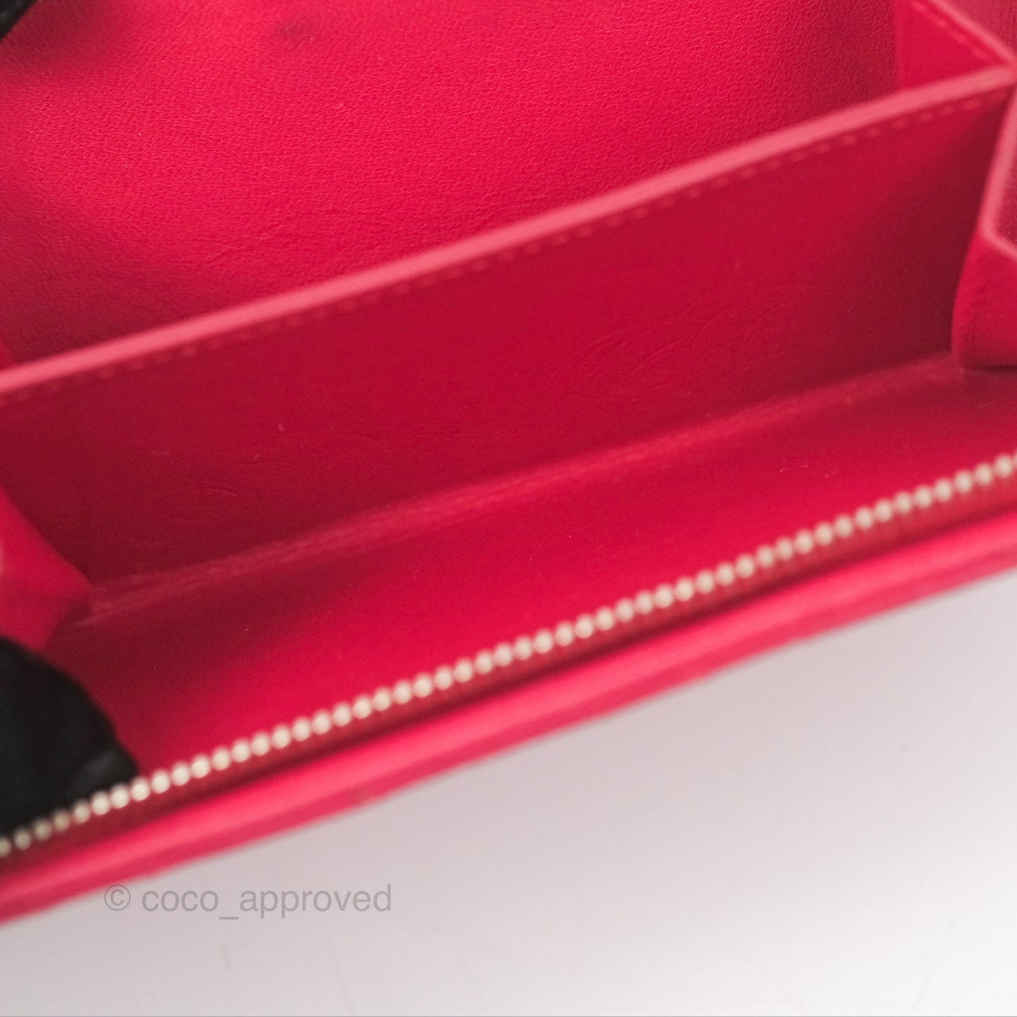 Chanel Quilted Classic French Wallet Lambskin Red Silver Hardware