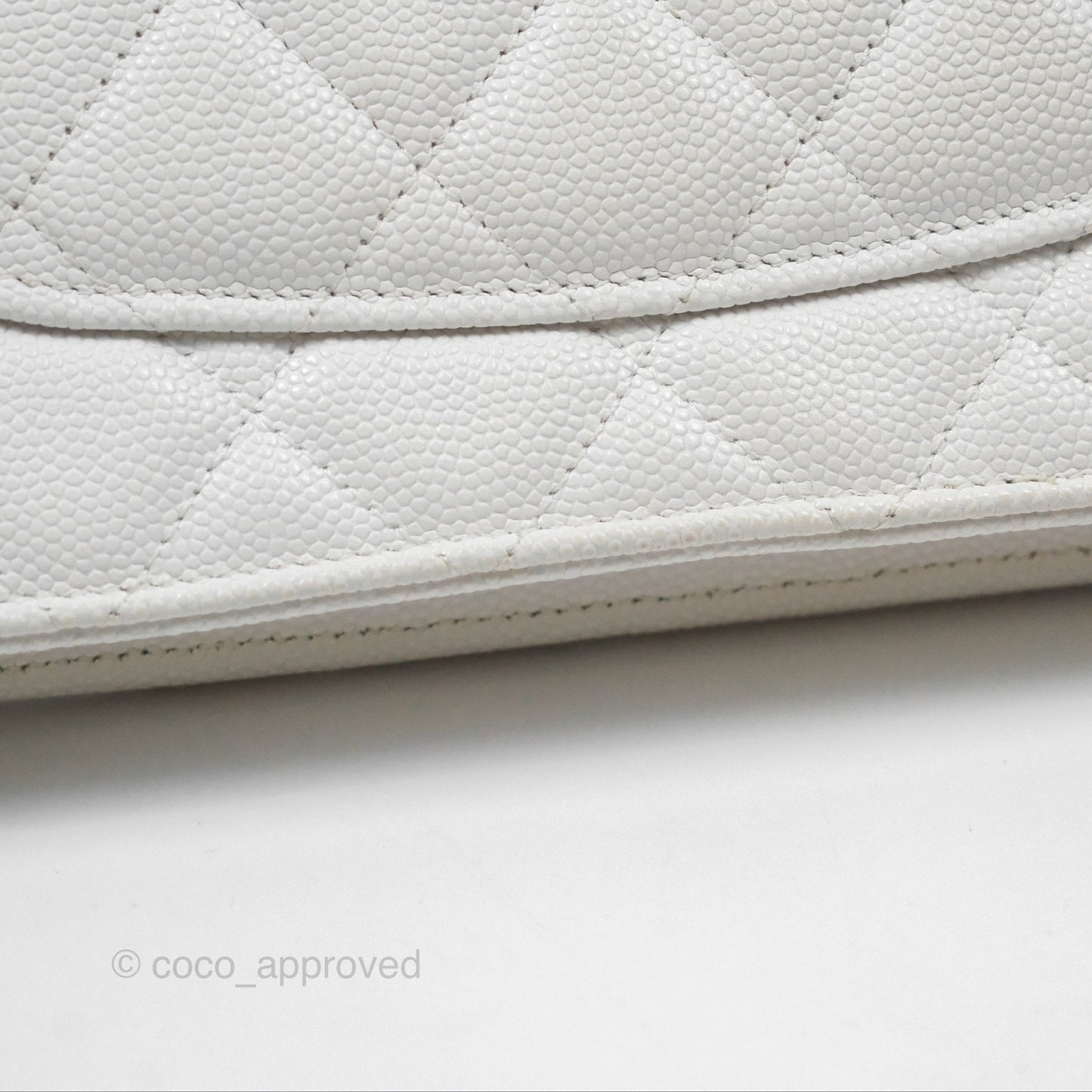 Chanel Quilted Classic Wallet on Chain WOC White Caviar Gold Hardware