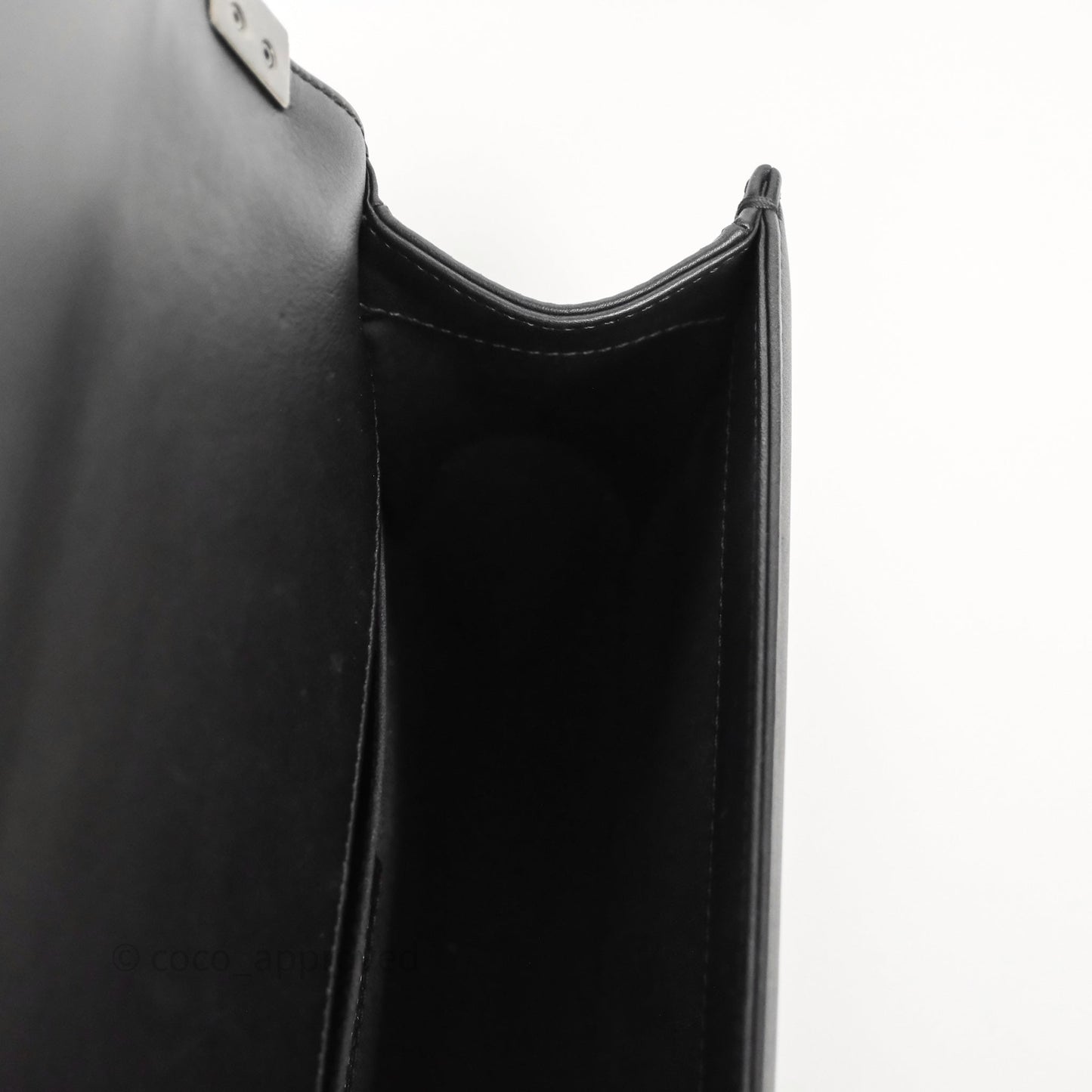Chanel Quilted Medium Boy Black Calfskin Ruthenium Hardware