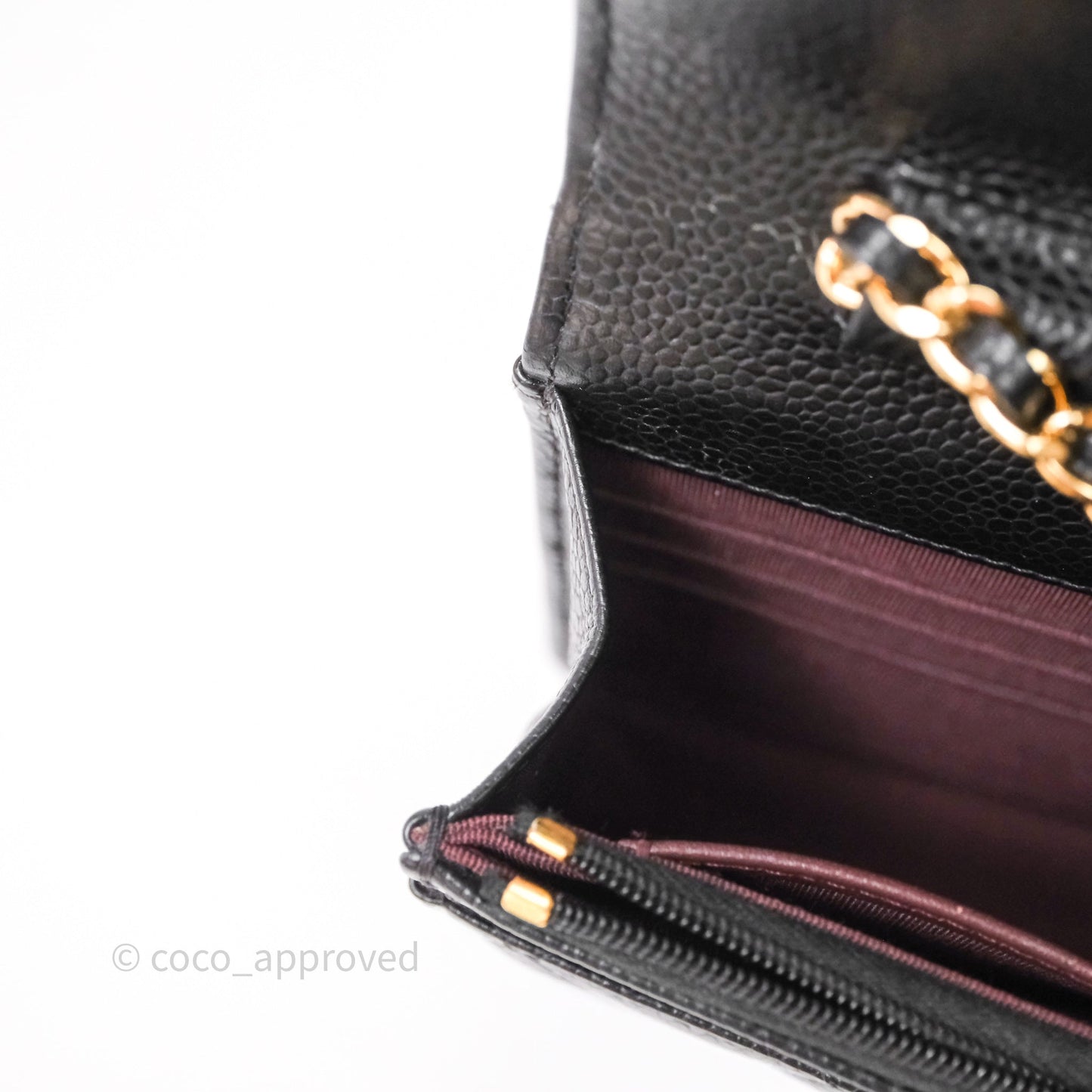 Chanel Quilted WOC Black Caviar Gold Hardware