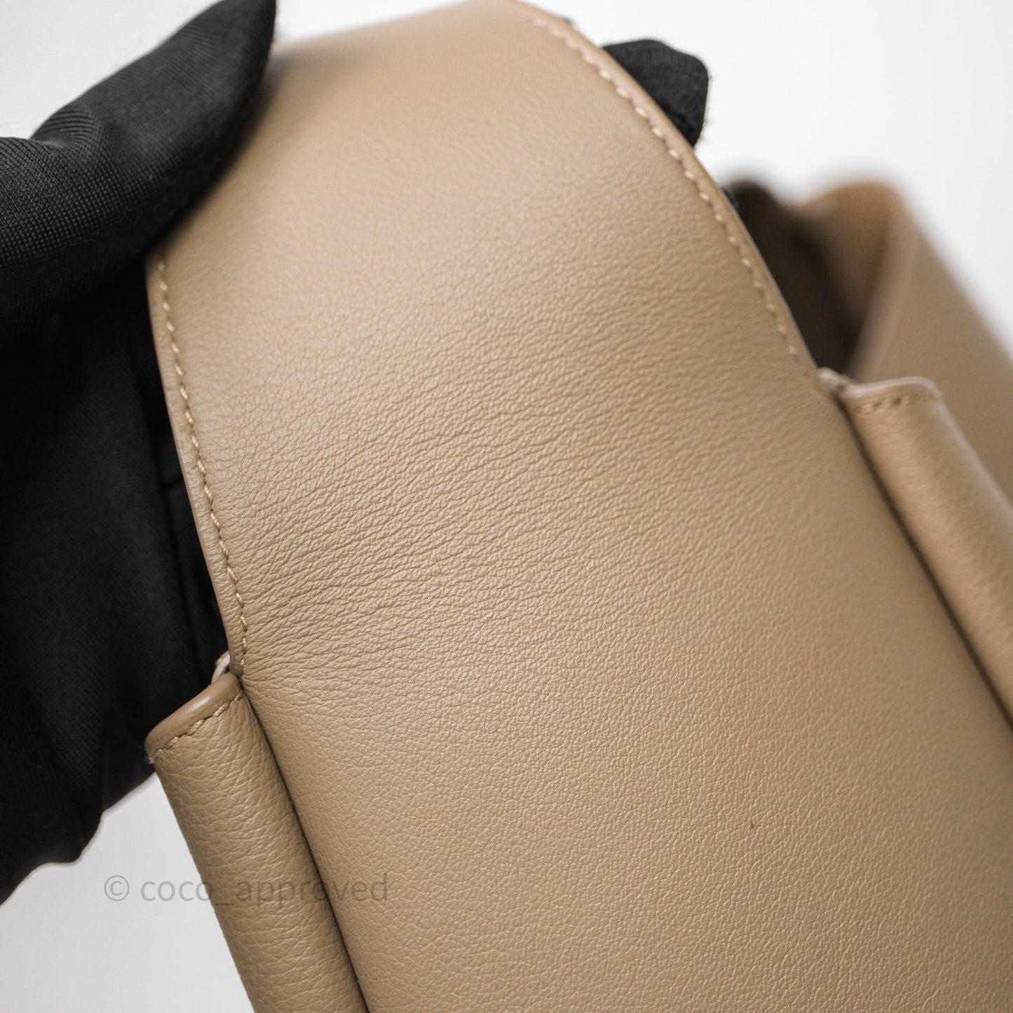 Saint Laurent LE 5 à 7 Supple Large Dusty Grey Grained Leather Gold Hardware