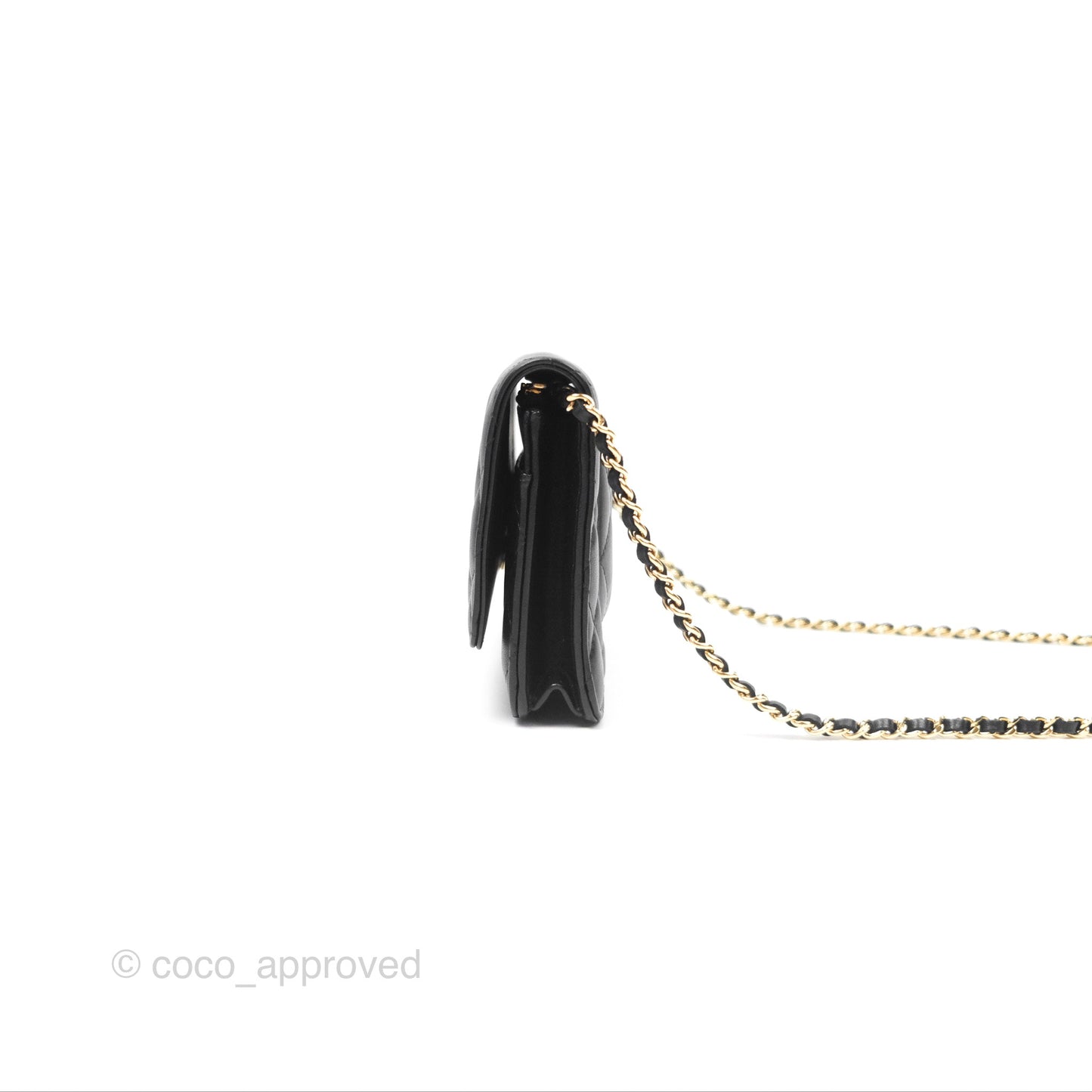 Chanel Quilted Classic Wallet on Chain WOC Black Lambskin Gold Hardware