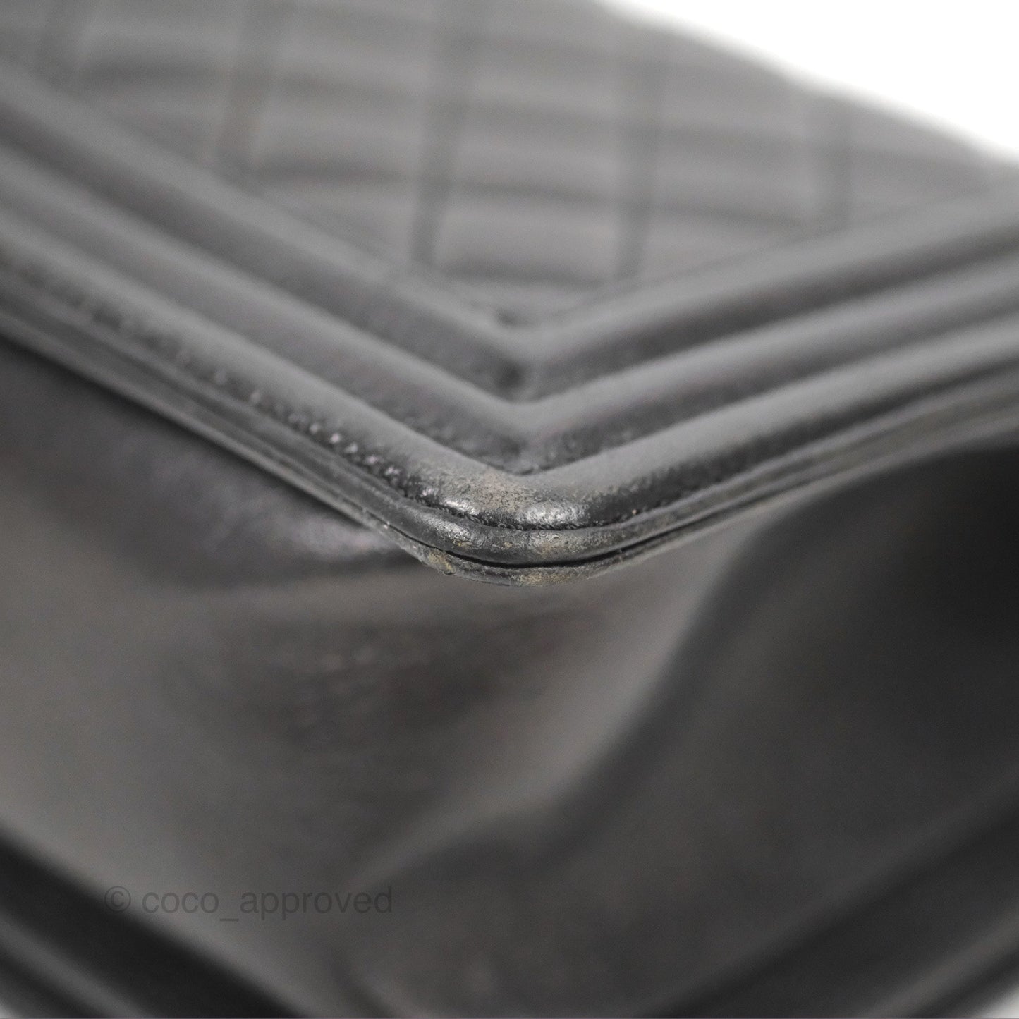 Chanel Quilted Medium Boy Black Lambskin Aged Gold Hardware