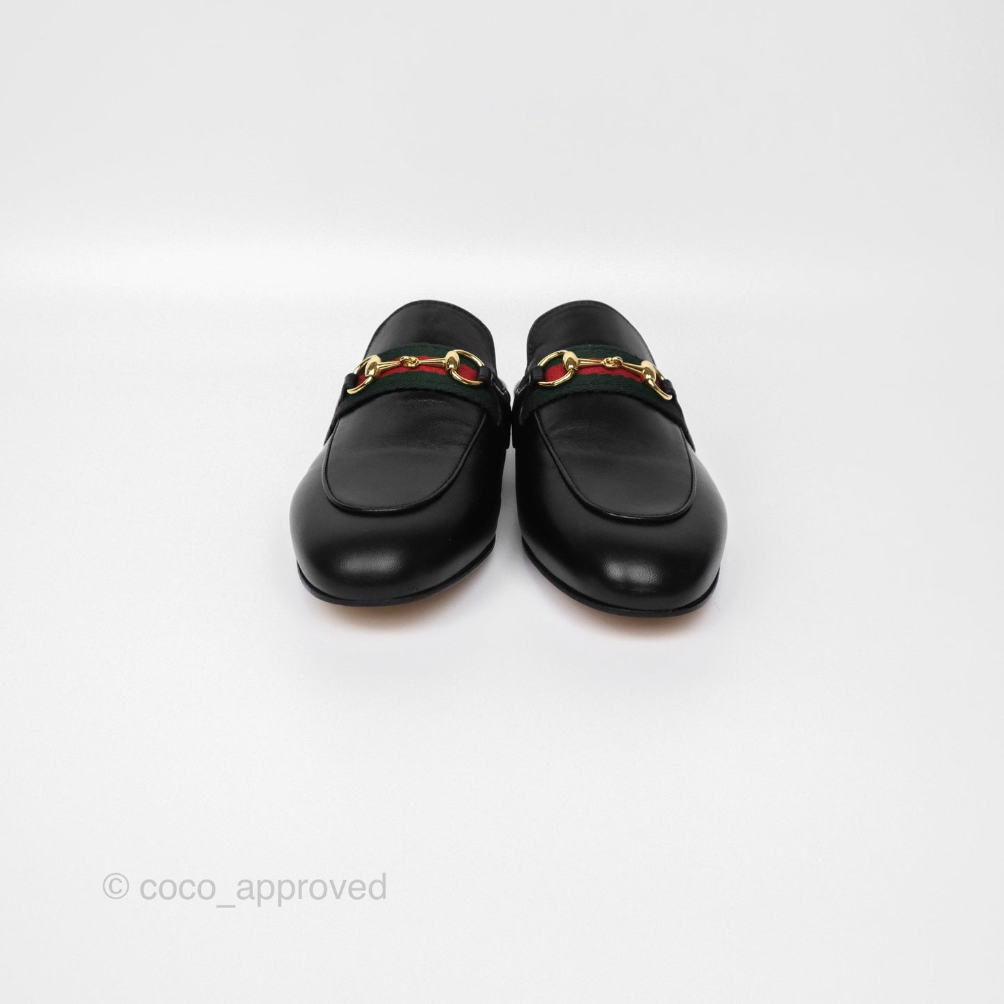 Gucci Princetown Black Leather Slippers Size 36.5