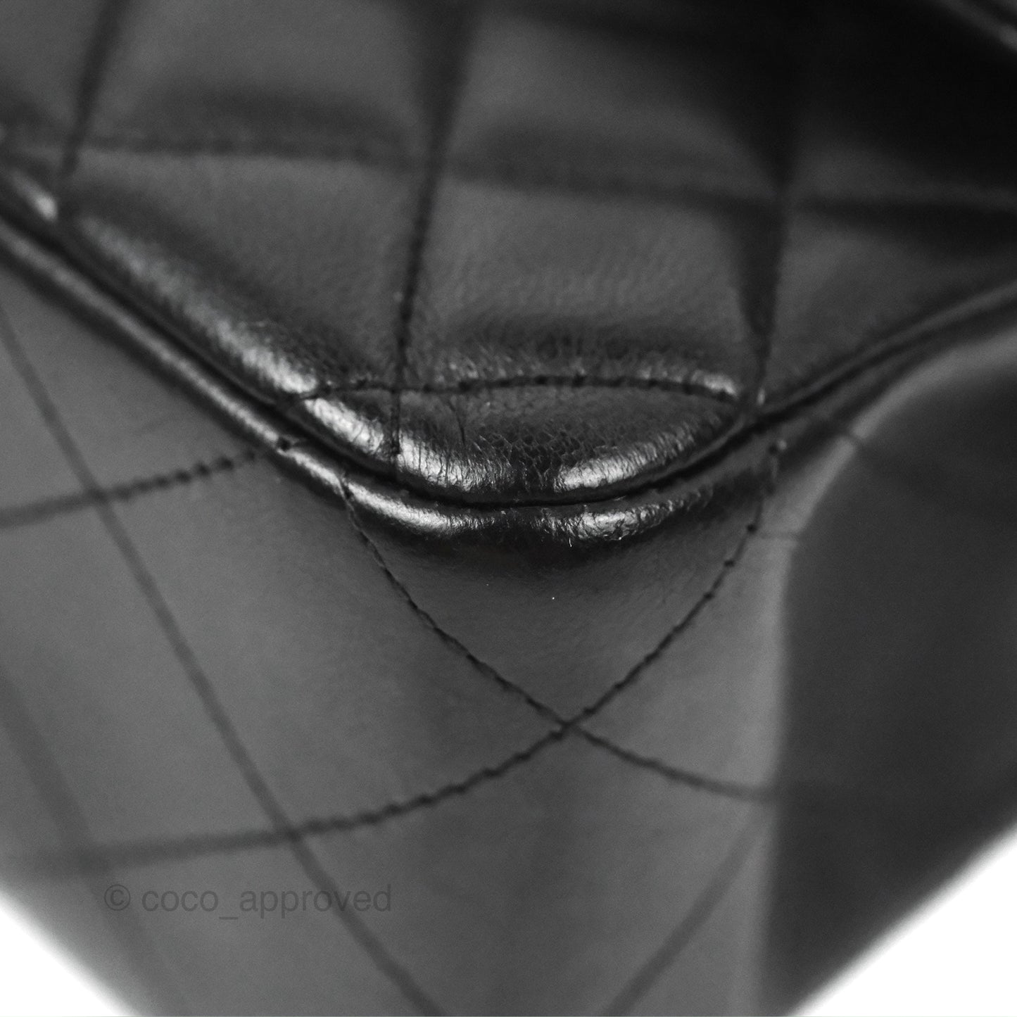 Chanel Classic M/L Medium Flap Quilted Black Lambskin Gold Hardware