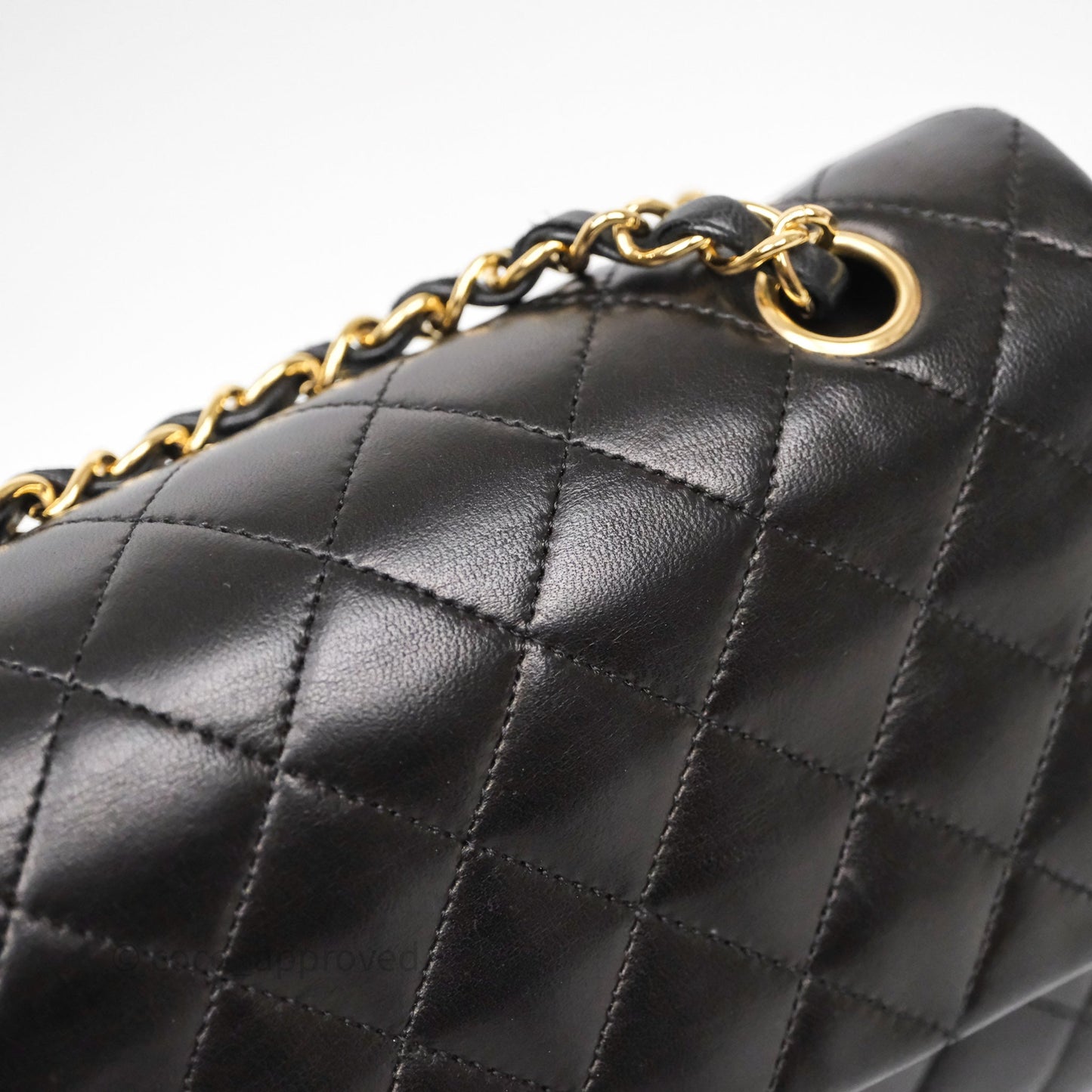 Chanel Classic M/L Medium Flap Quilted Black Lambskin Gold Hardware