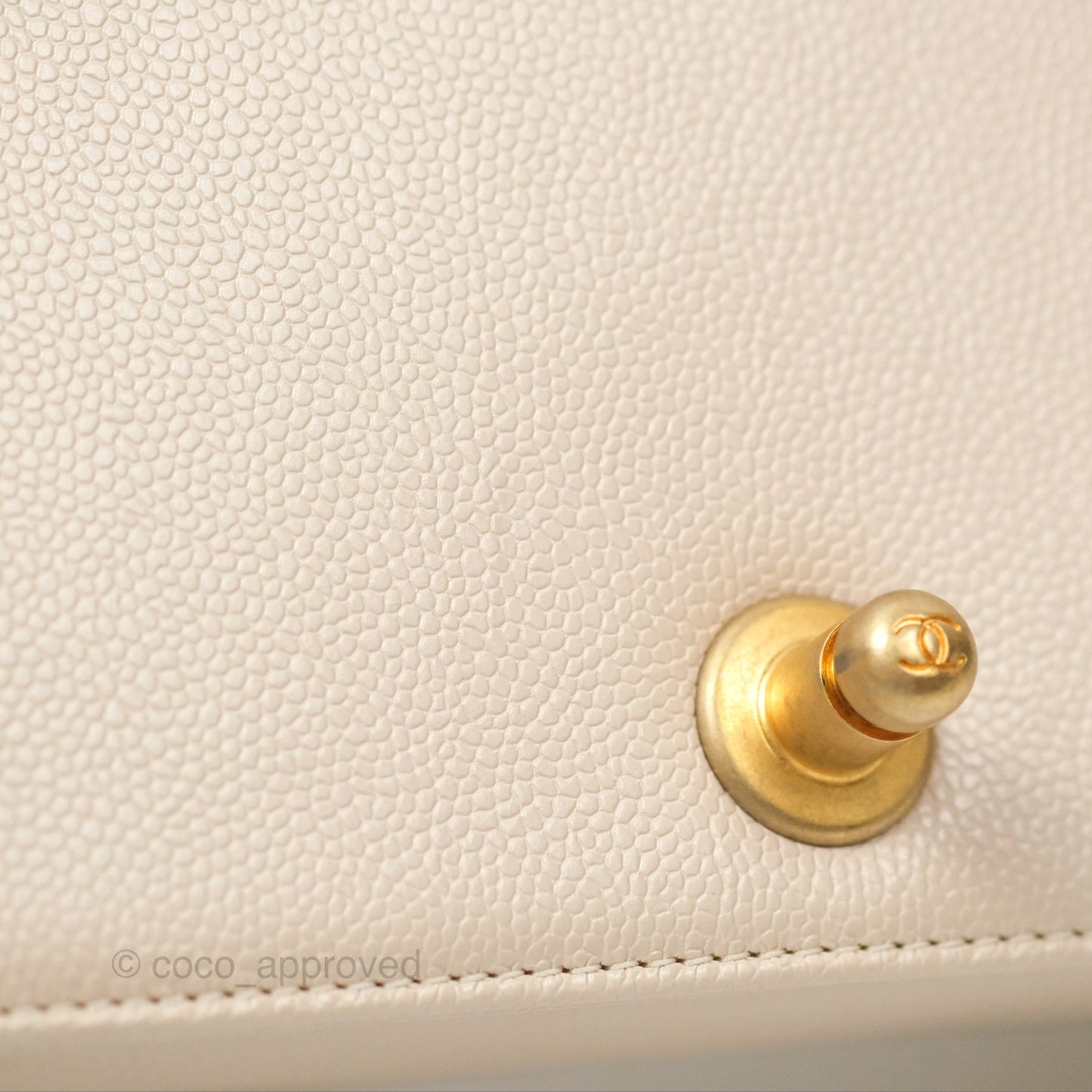 Chanel Chevron Small Boy Cream Ivory Caviar Aged Gold Hardware