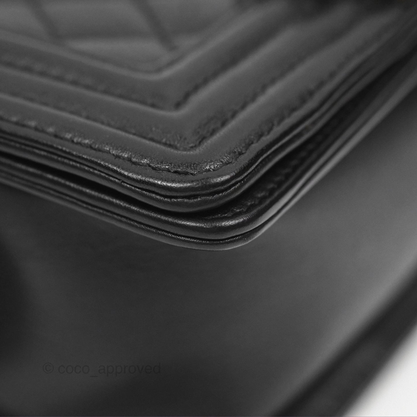 Chanel Small Boy Black Calfskin Ruthenium Hardware