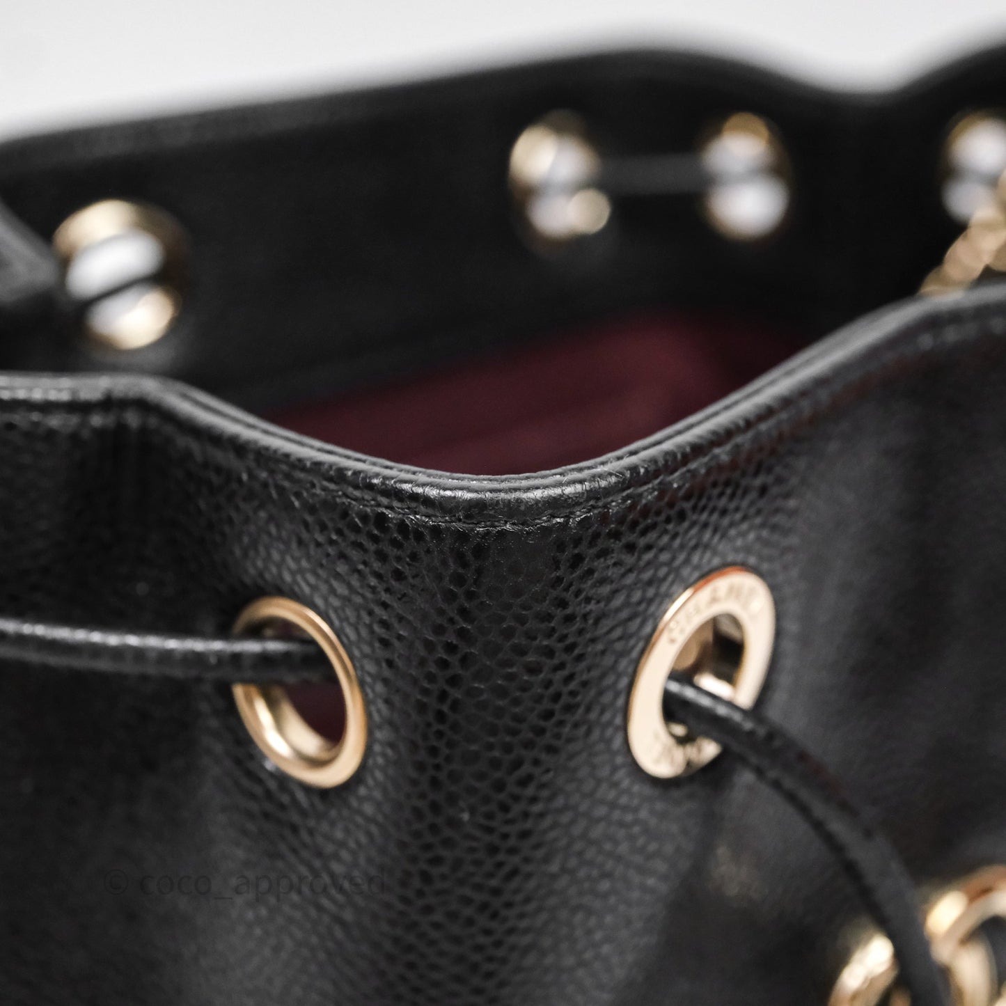Chanel Business Affinity Drawstring Bucket Bag Black Caviar Gold Hardware