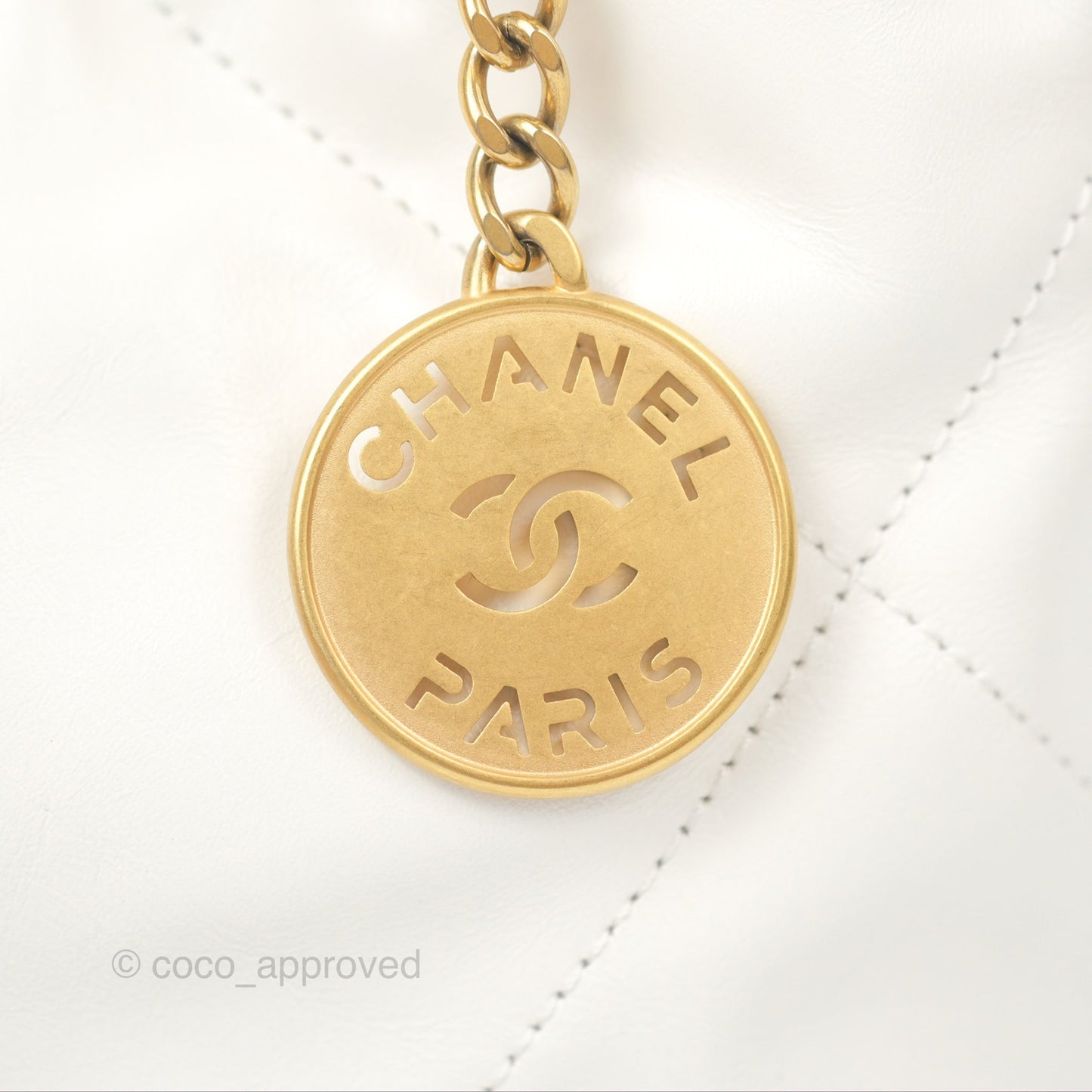 Chanel 22 Mini Bag White Crumpled Calfskin