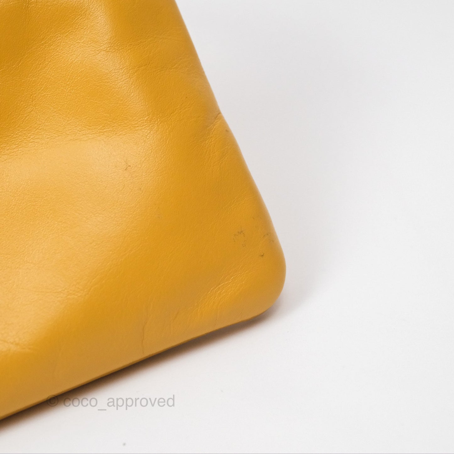 Chanel 22 Small Mustard Yellow Shiny Aged Calfskin Aged Gold Hardware