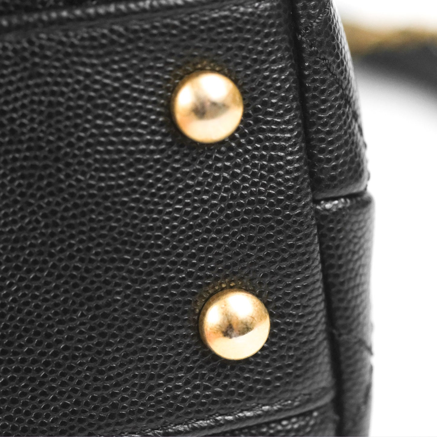 Chanel Small Coco Handle Quilted Black Caviar Aged Gold Hardware Lizard Handle
