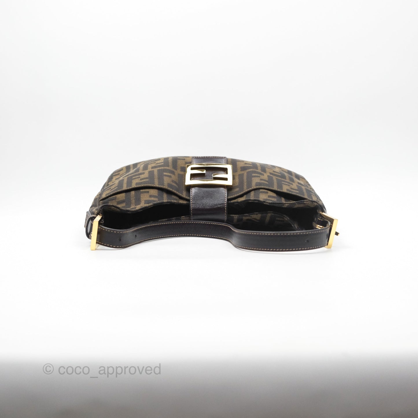 Fendi Vintage Zucca Hobo Shoulder Bag Brown
