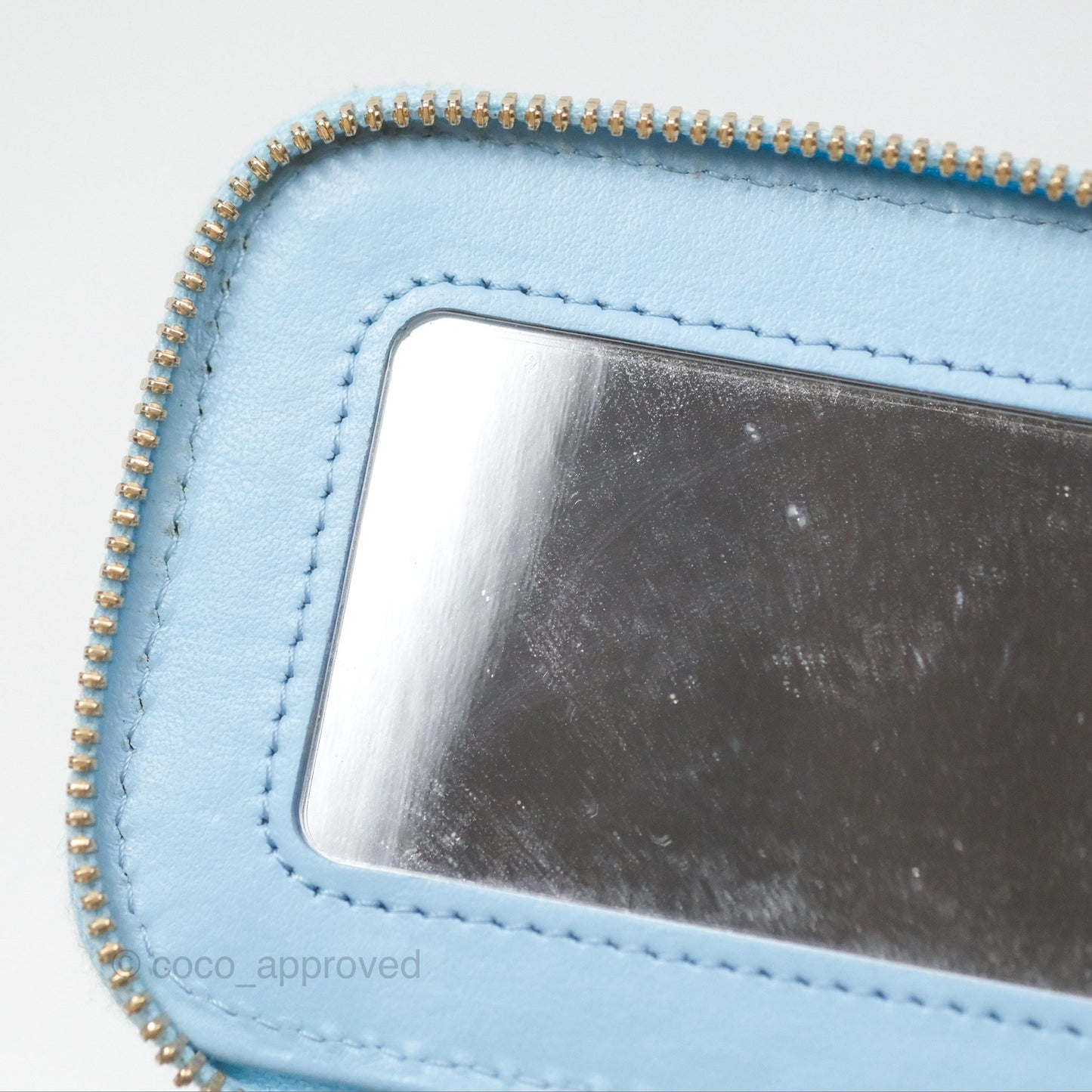 Chanel Mini Vanity Coco Chain Blue Lambskin Gold Hardware