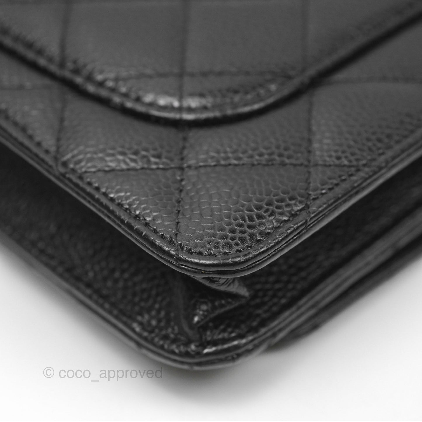 Chanel Quilted Classic Wallet On Chain WOC Black Caviar Gold Hardware