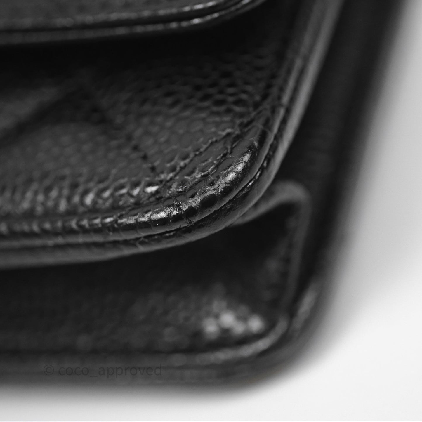 Chanel Quilted Classic Wallet on Chain WOC Black Caviar Silver Hardware