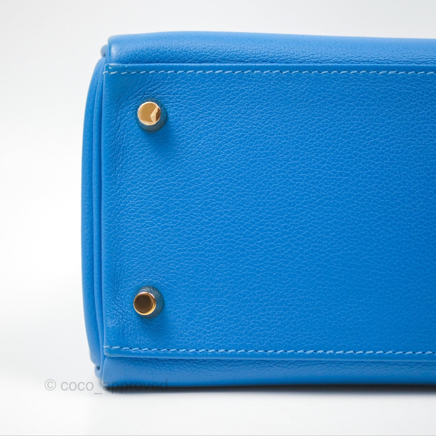 Hermès Retourne Kelly 28 Blue Evercolor Gold Hardware