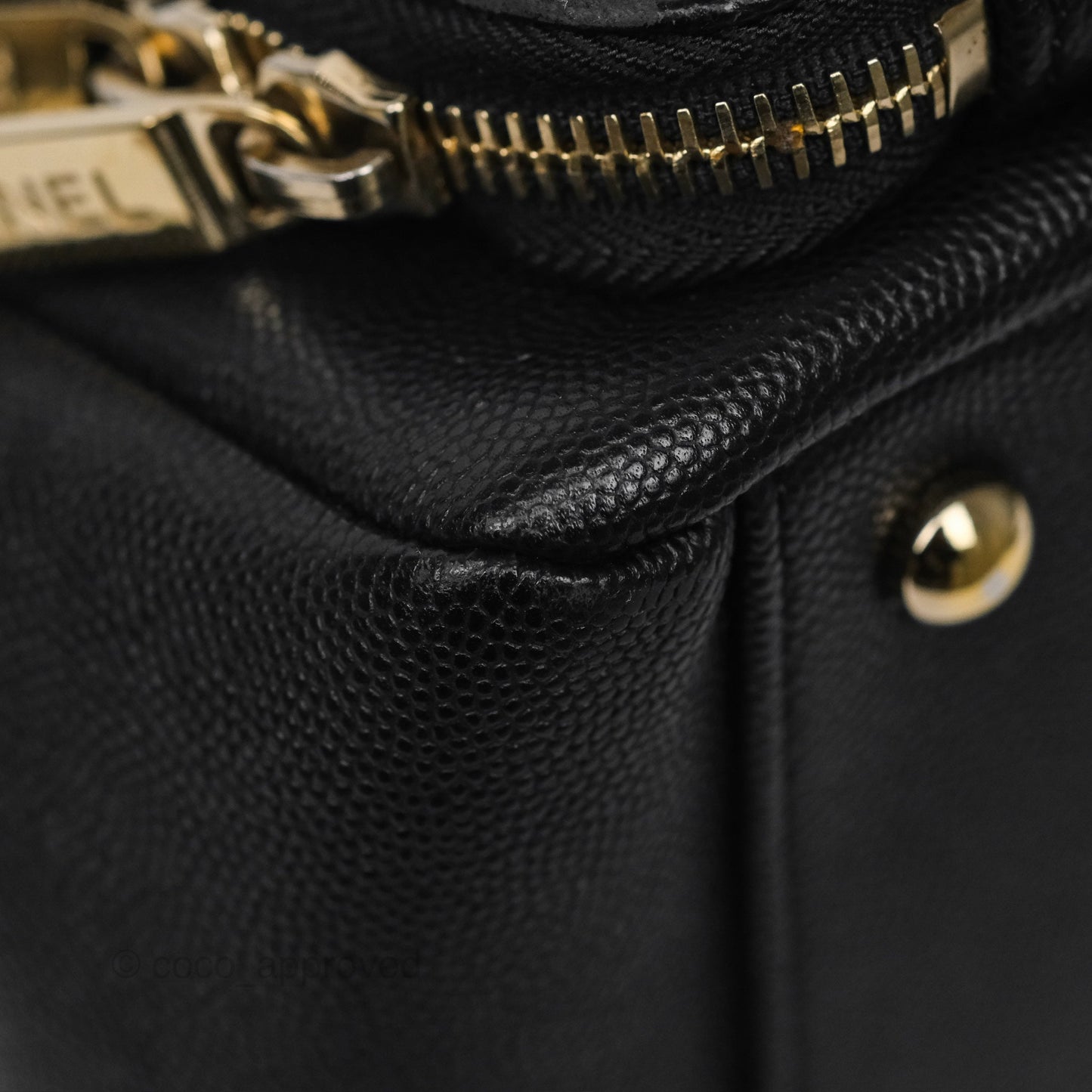 Chanel Small Business Affinity Shopping Bag Black Caviar Gold Hardware