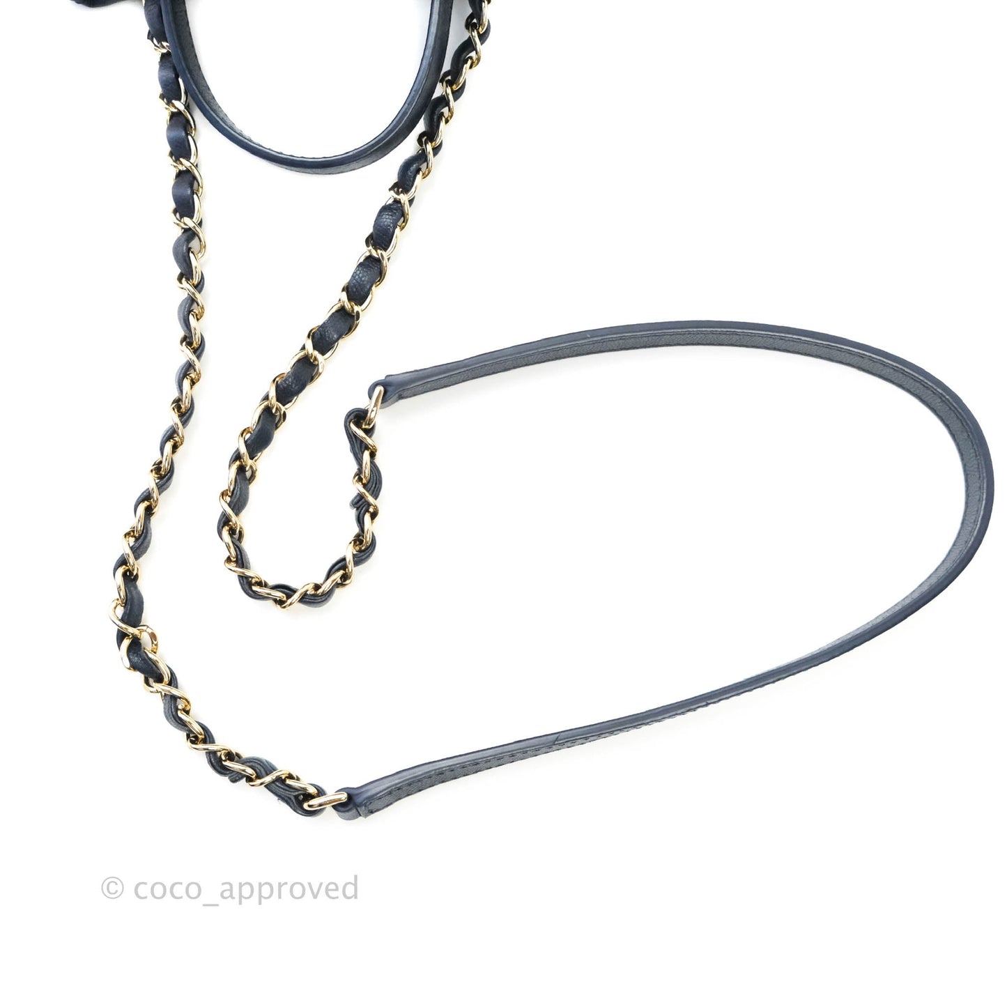 Chanel Caviar Quilted Rolled Up Bucket Drawstring Bag Navy Gold Hardware