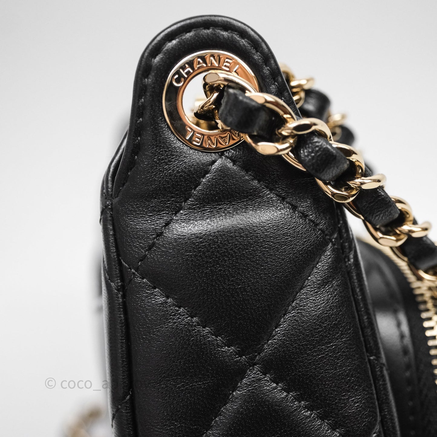 Chanel Camera Bag Black Lambskin Gold Hardware 25C