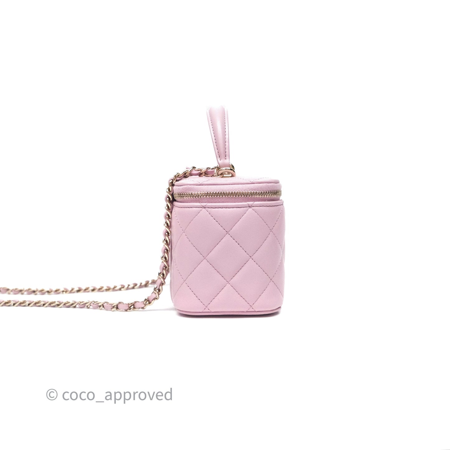 Chanel Vanity Rectangular Top Handle Lilac Lambskin Gold Hardware