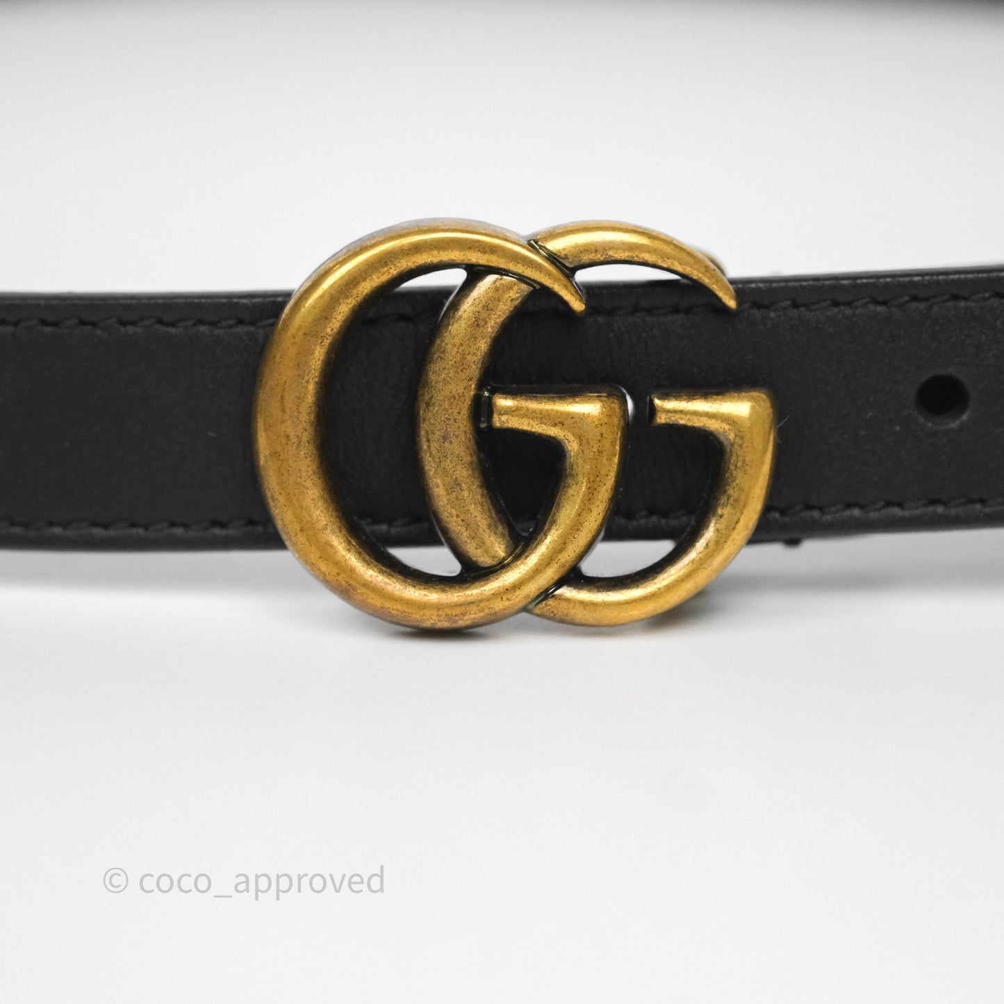 Gucci Double GG 20mm Belt 75 30 Black Calfskin
