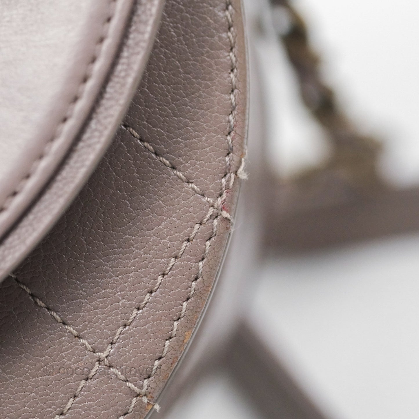 Chanel Coco Curve Flap Burnished Lilac Grey Calfskin Goatskin Antique Gold Hardware