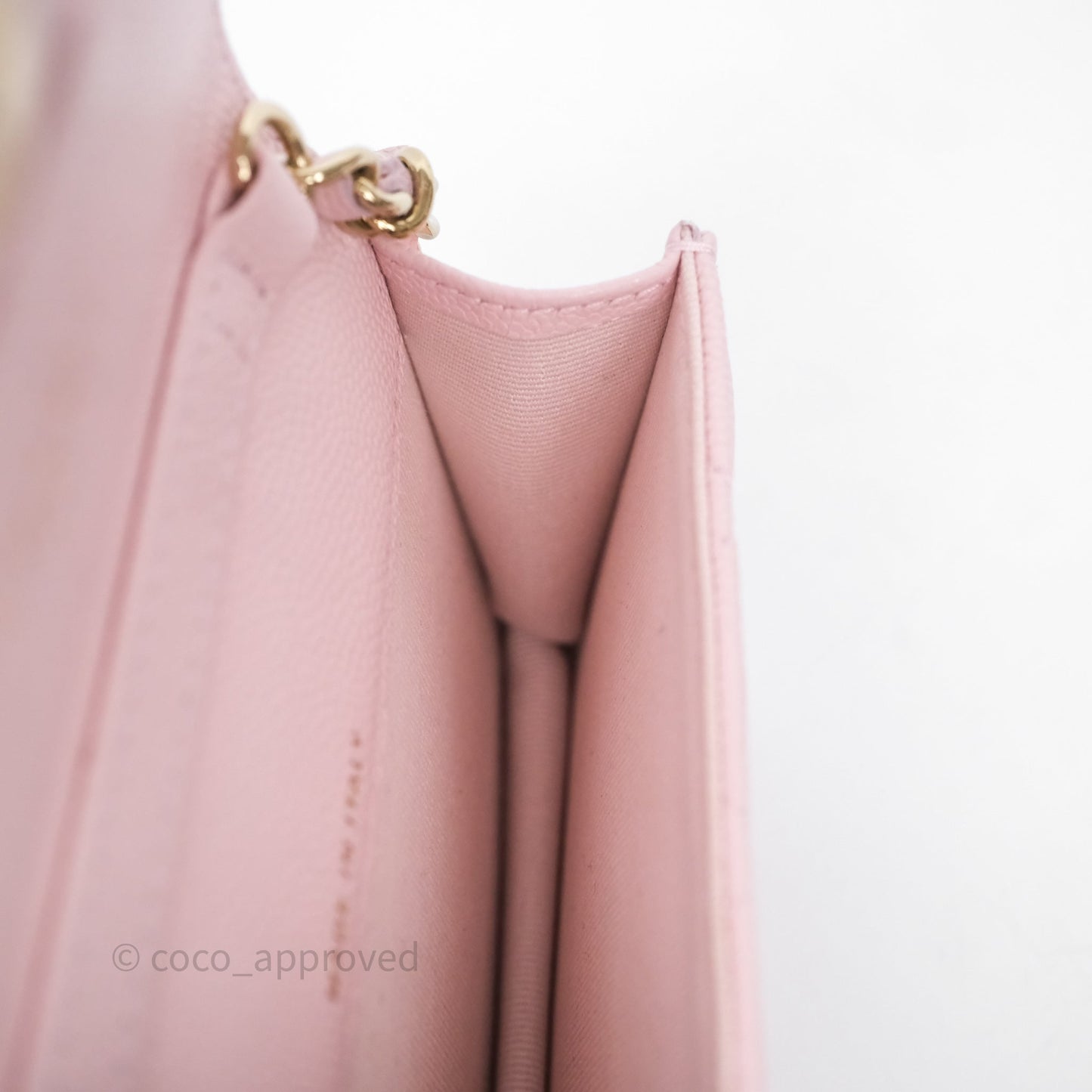 Chanel Mini Clutch With Chain Light Pink Caviar Gold Hardware