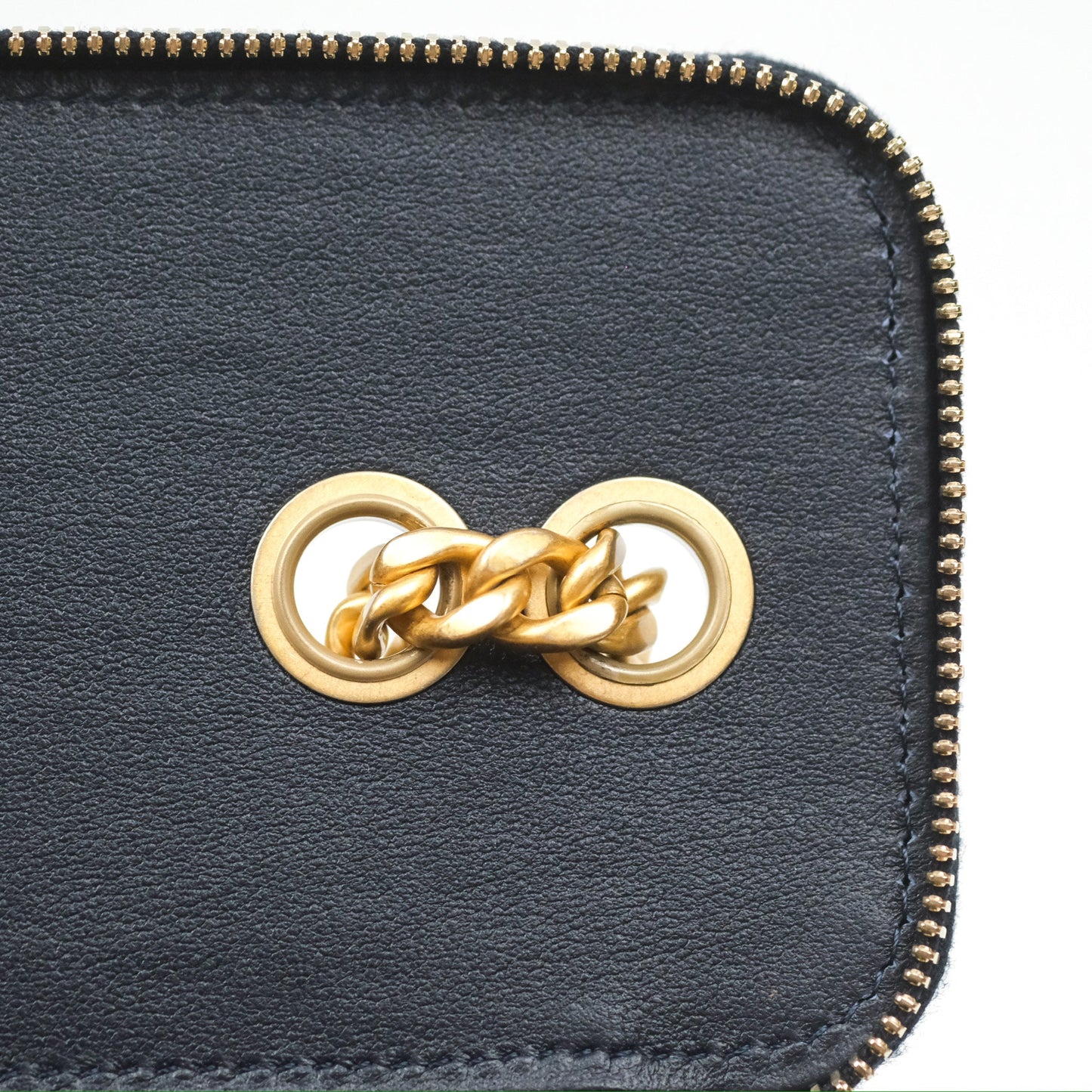 Chanel All Slide Vanity with Adjustable Chain Navy Lambskin Aged Gold Hardware