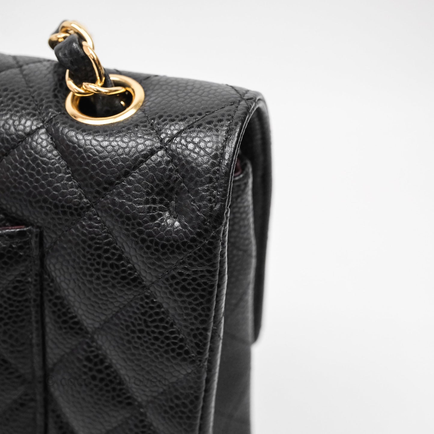 Chanel Classic M/L Medium Flap Quilted Black Caviar Gold Hardware