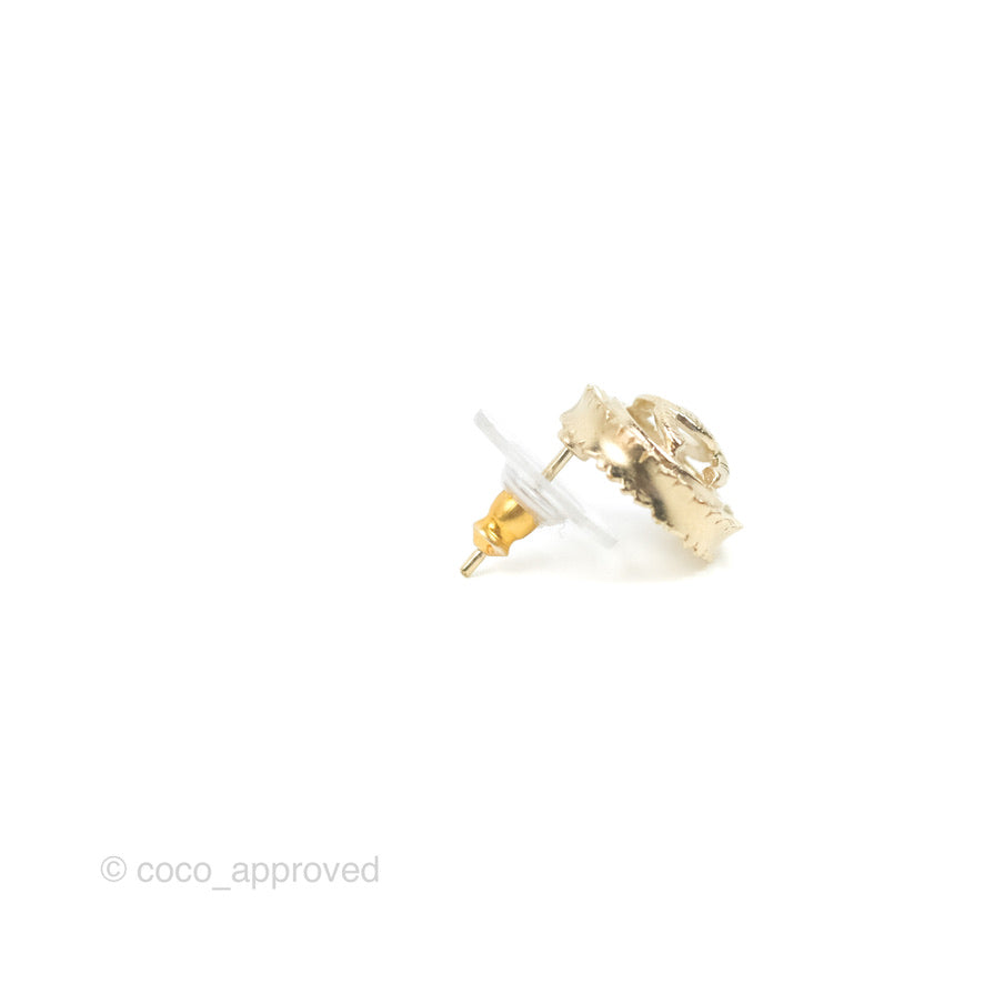 Chanel CC Round Earrings Gold Tone 20S