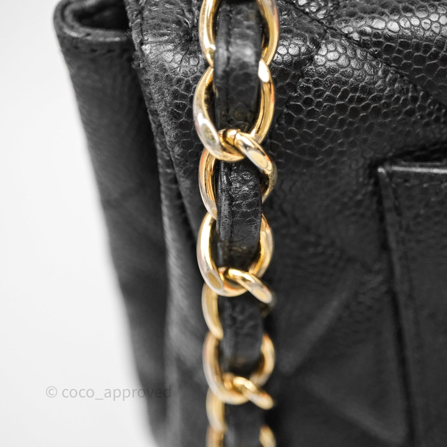 Chanel Jumbo Single Flap Black Caviar Gold Hardware⁣⁣