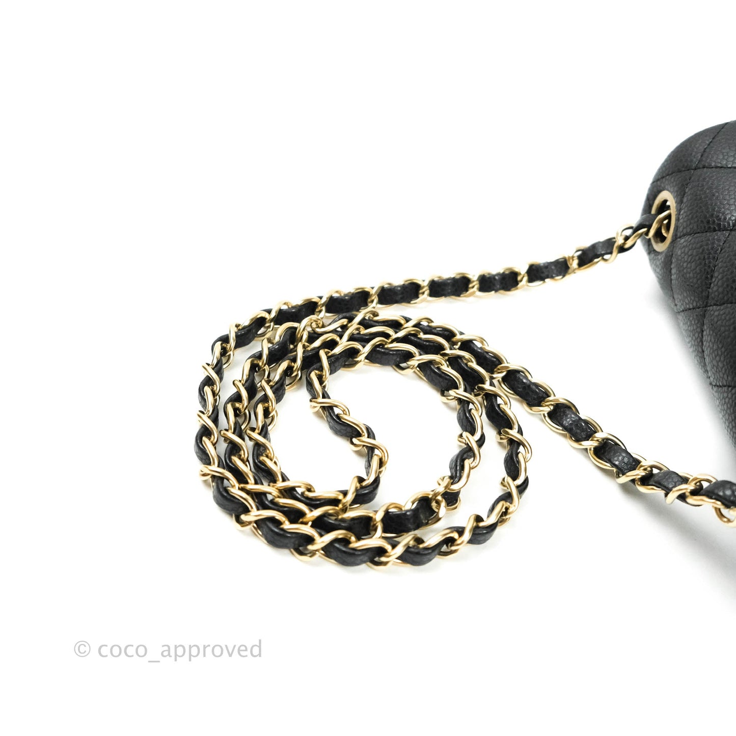 Chanel Mini Square Charcoal Black Caviar Matte Gold Hardware
