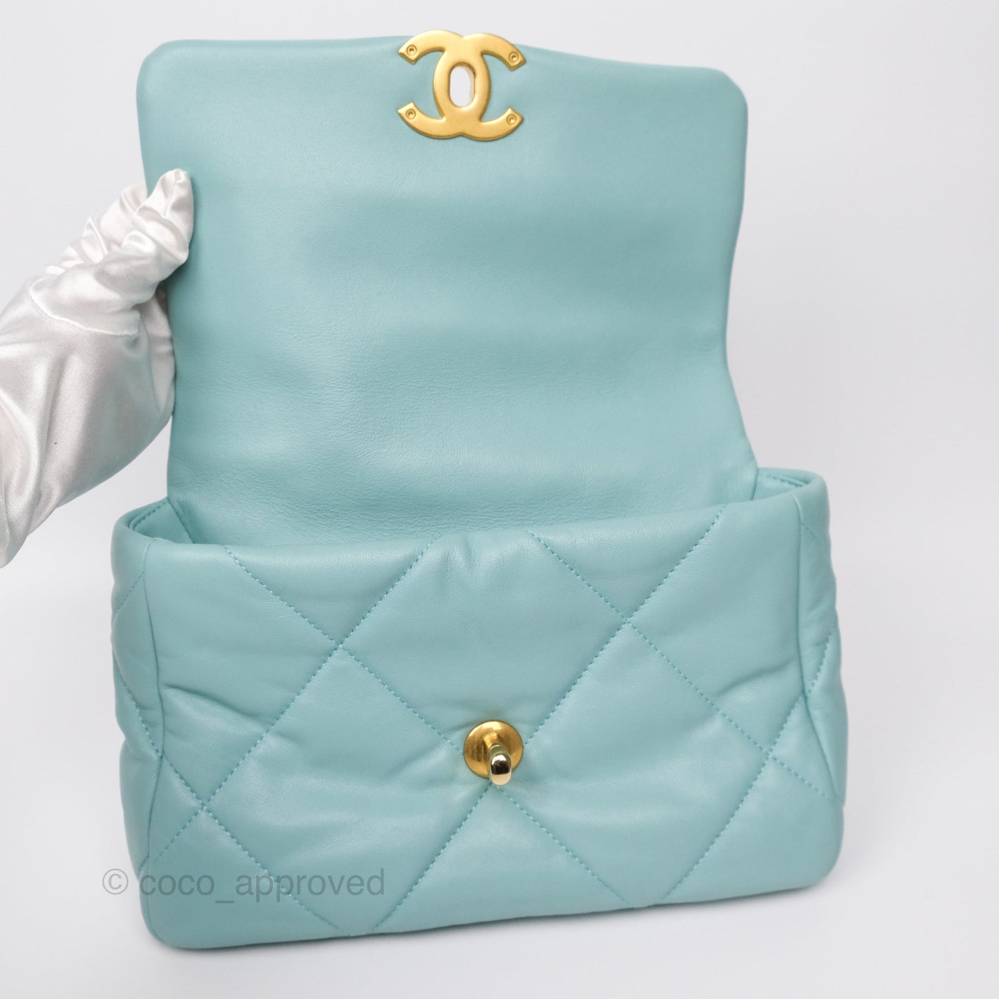 Chanel 19 Small Tiffany Blue Mixed Hardware
