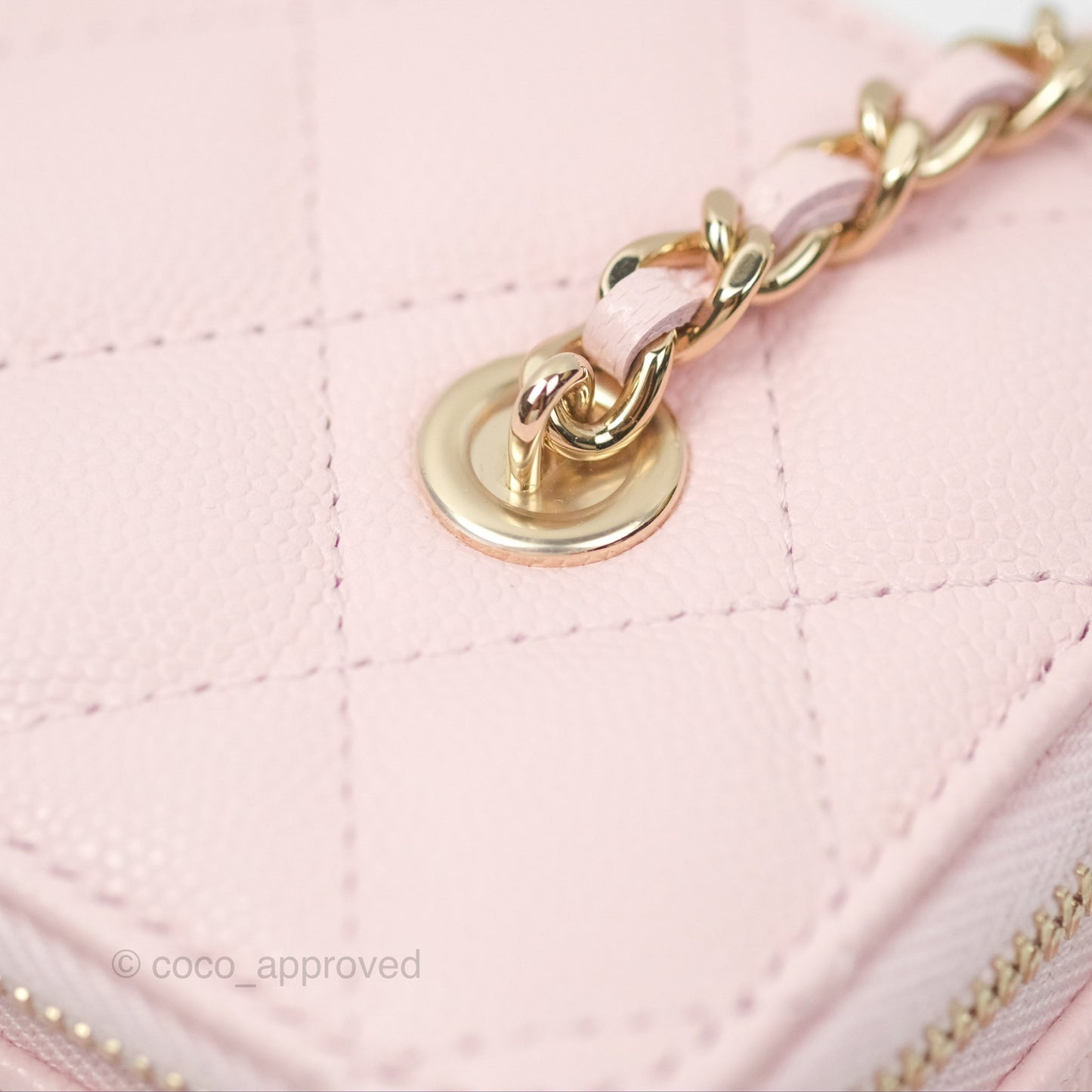 Chanel Classic Vanity With Chain Pink Caviar Gold Hardware