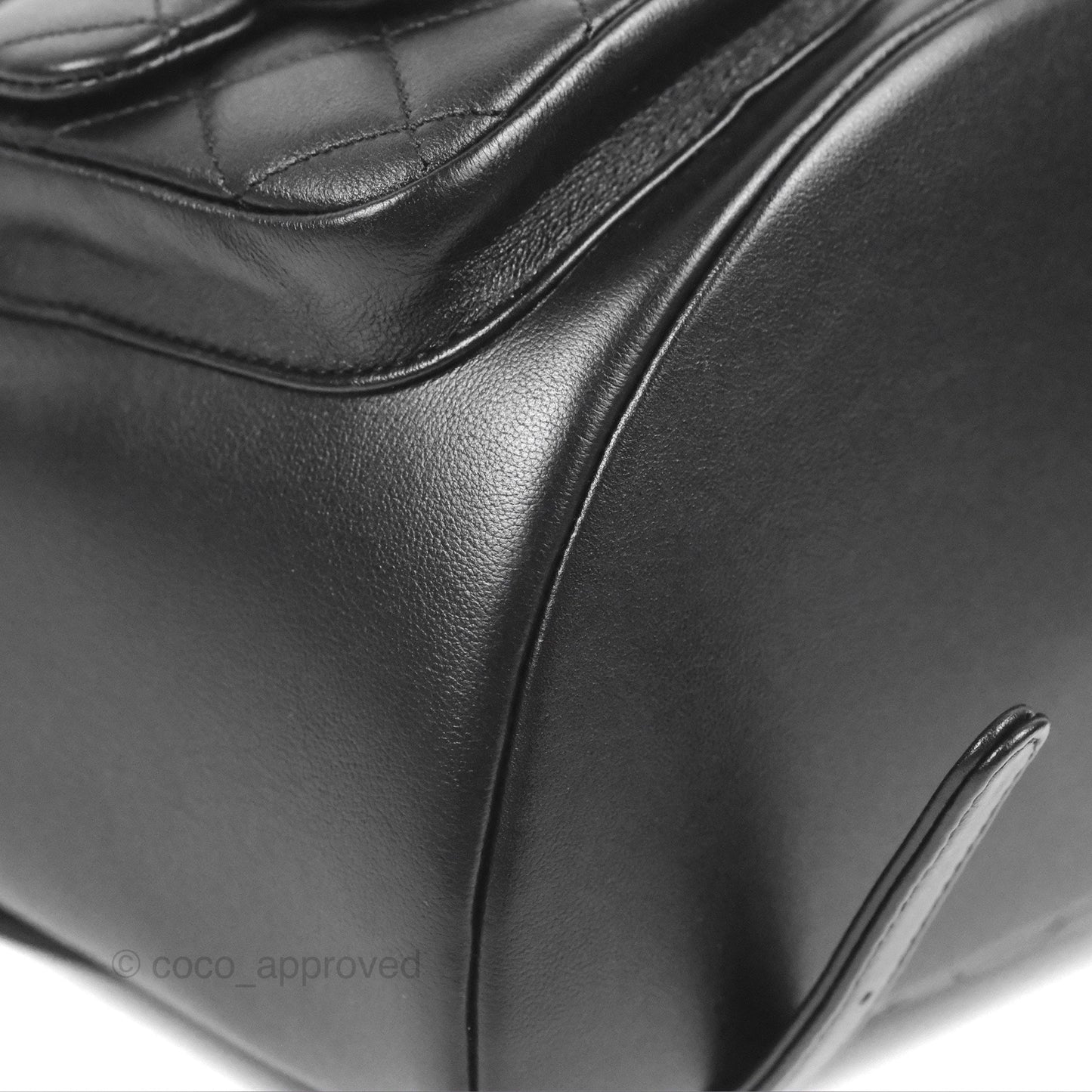 Chanel Duma Backpack Large Black Calfskin Gold Hardware 23P