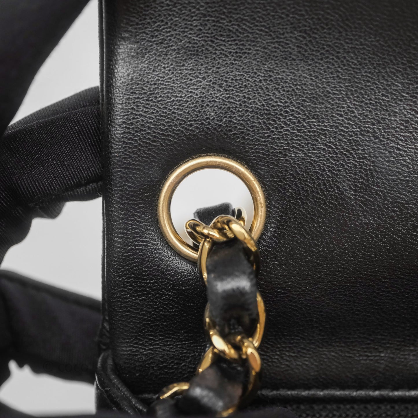 Chanel Mini Square Quilted Black Lambskin Gold Hardware