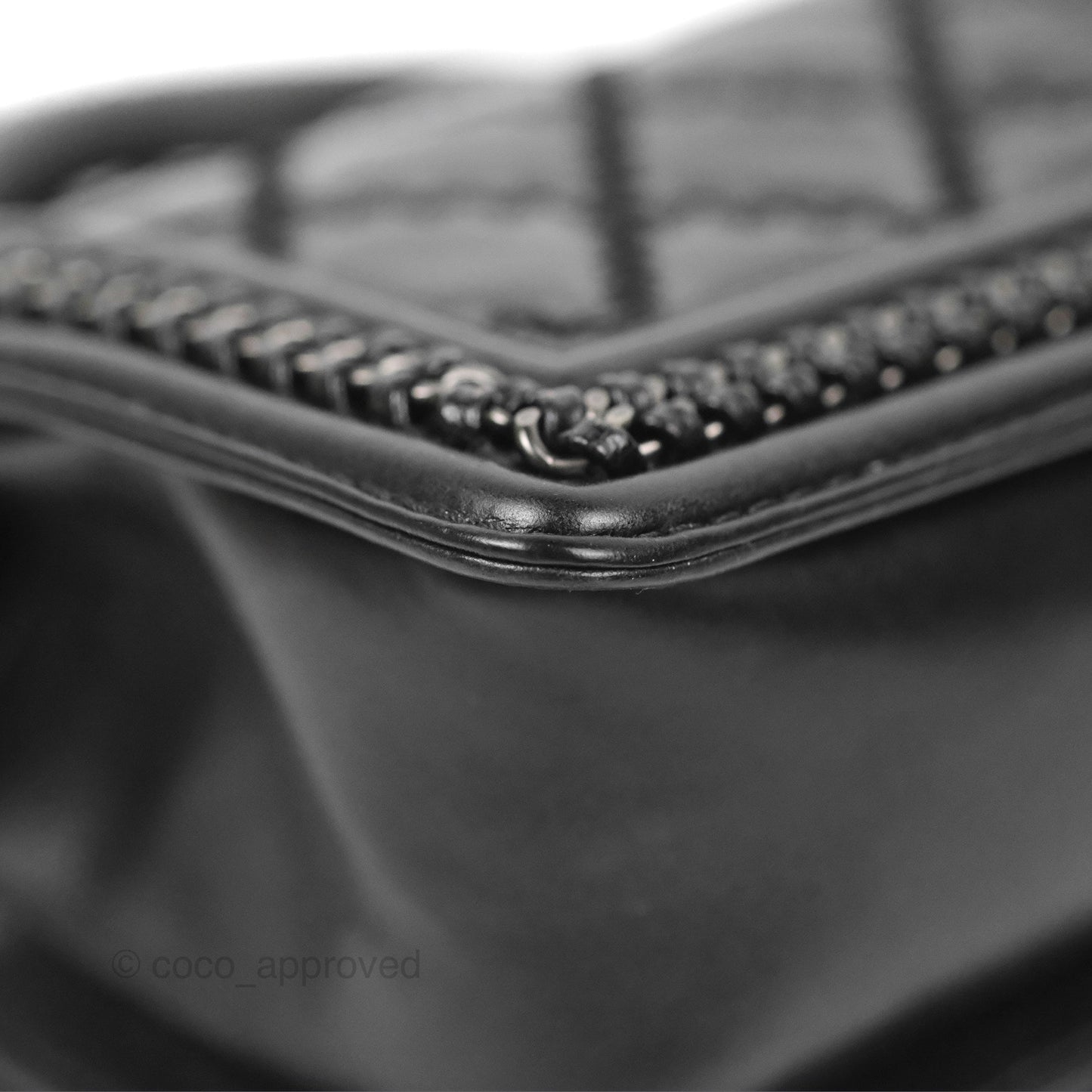 Chanel Small Chain Around Top Handle Boy Black Calfskin Ruthenium Hardware