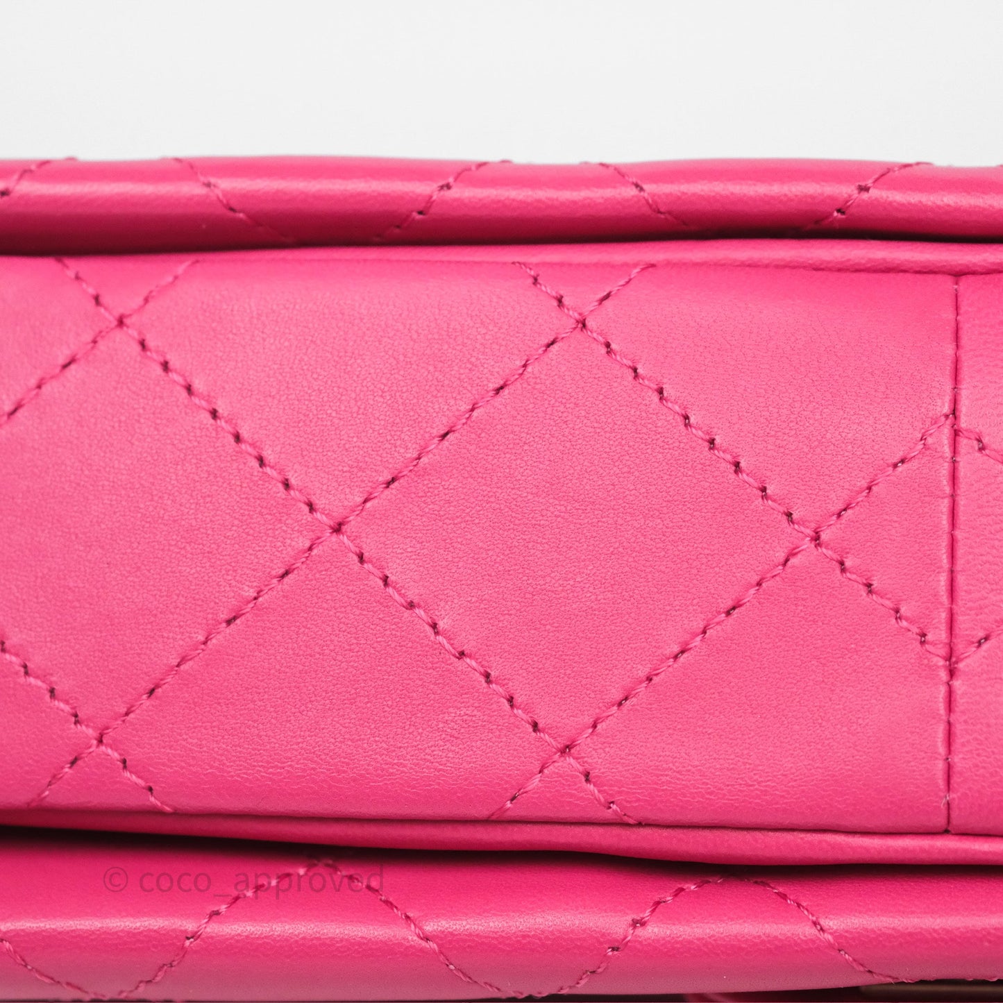 Chanel Stitched Double Flap Bag Pink Calfskin Silver Hardware