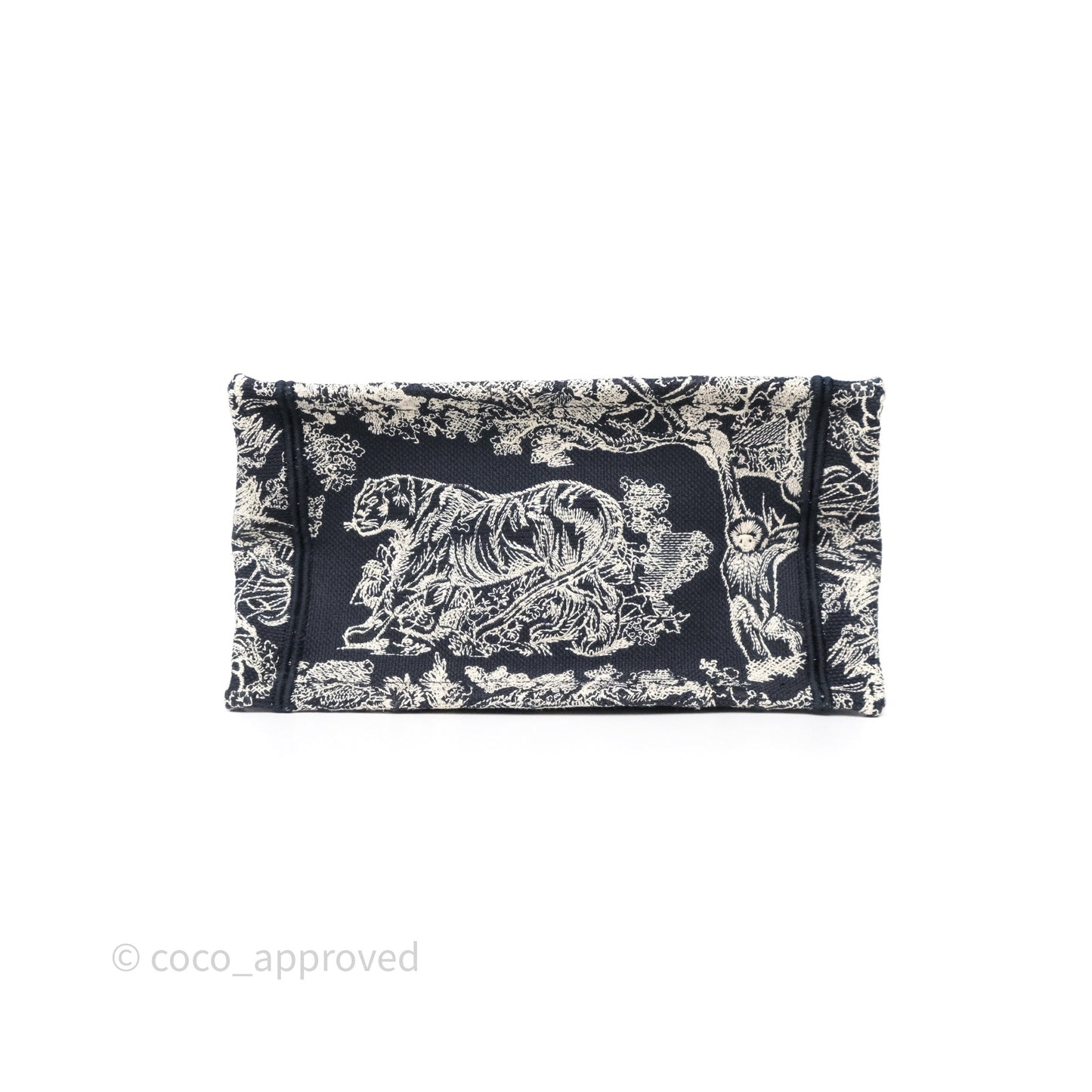 Christian Dior New Small Book Tote Embroidered Toile De Jouy Navy