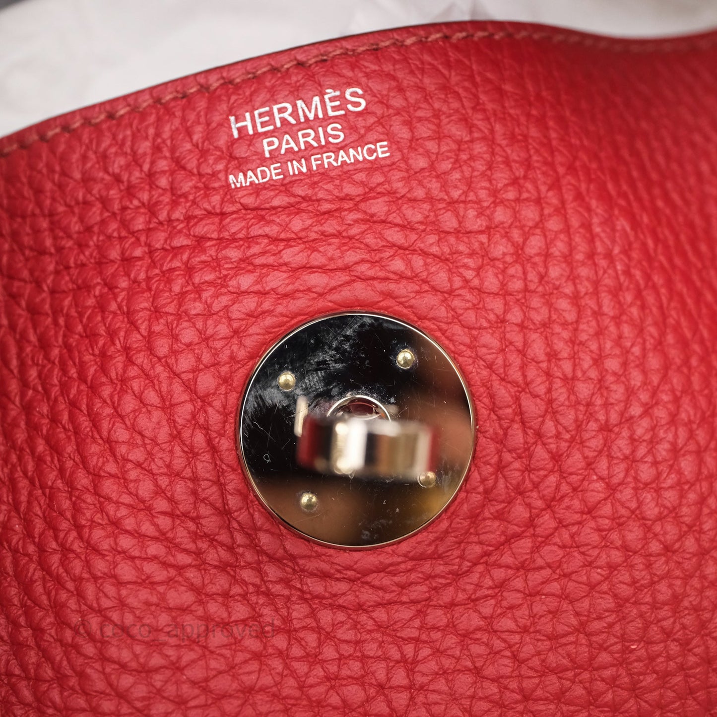 Hermès Lindy 30 Rouge Garance 54 Clemence Palladium Hardware