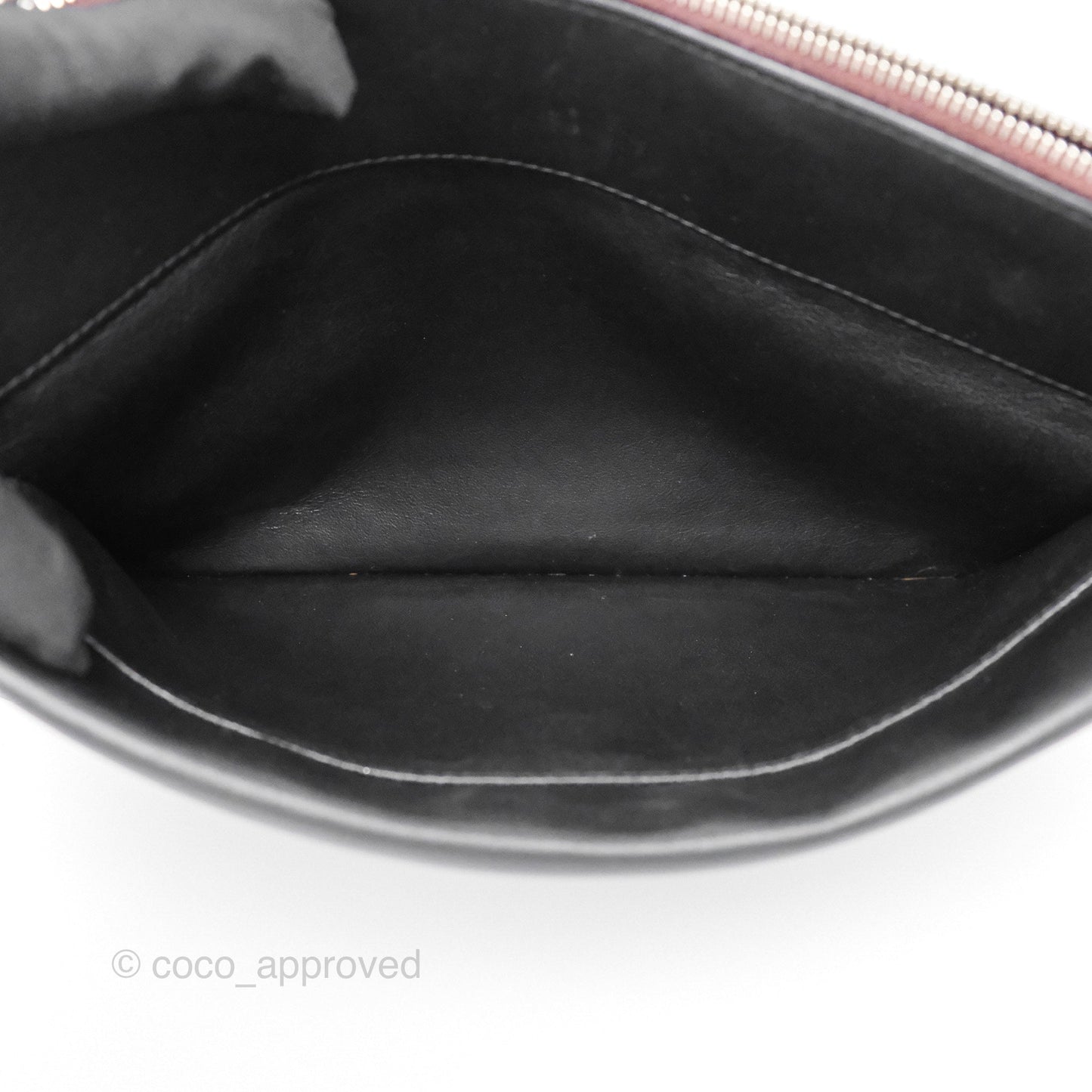 Chanel Flap O Case Clutch Black Lambskin Silver Hardware